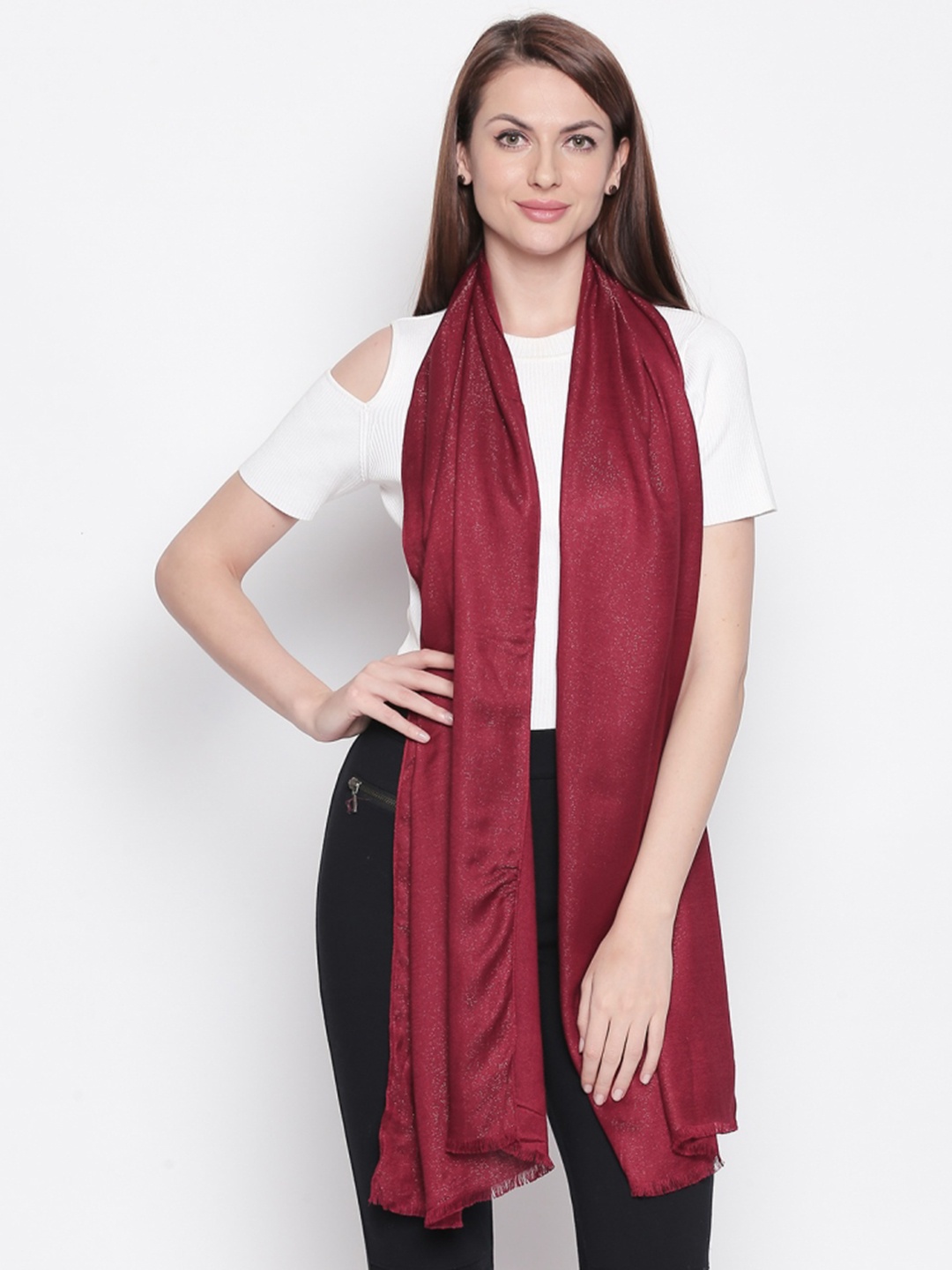 

Style Quotient Women Maroon Solid Stole