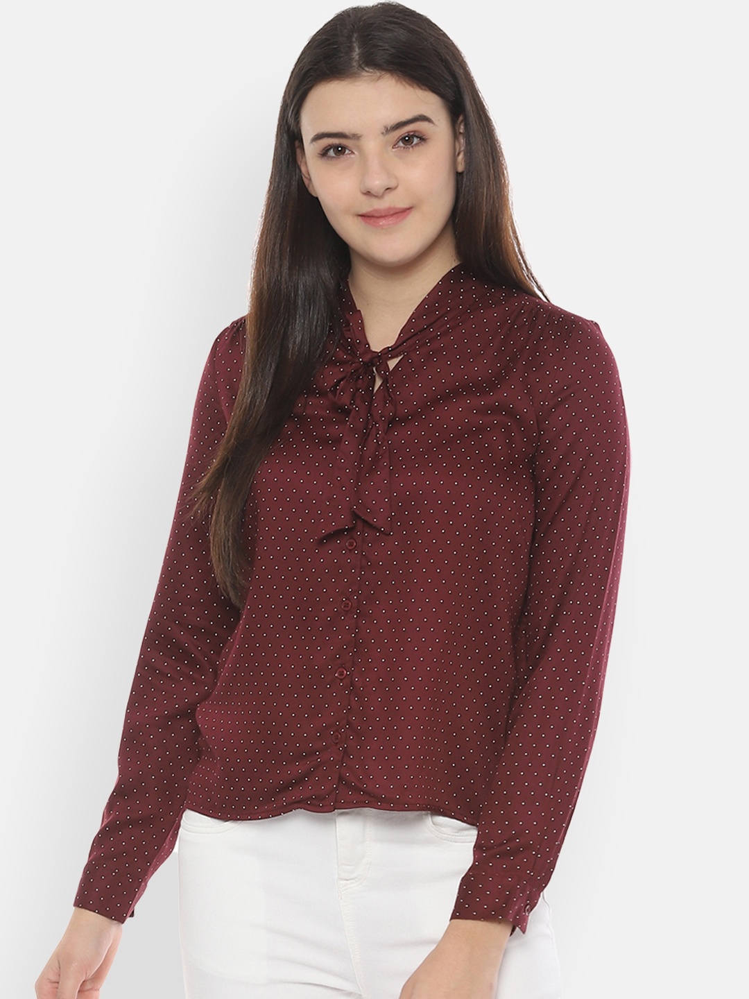 

People Women Brown Regular Fit Printed Casual Shirt
