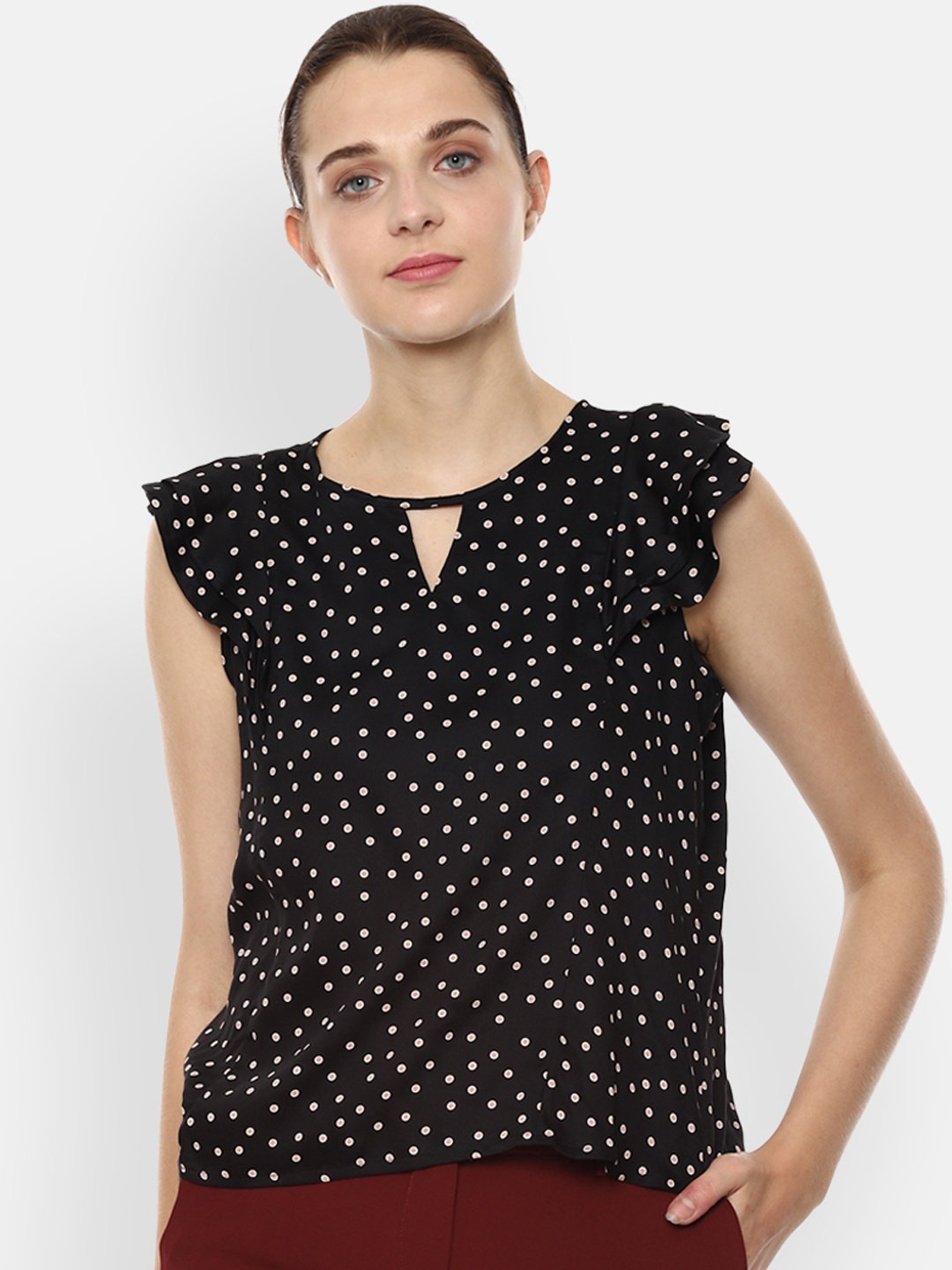 

Van Heusen Woman Black Polka Dot Top