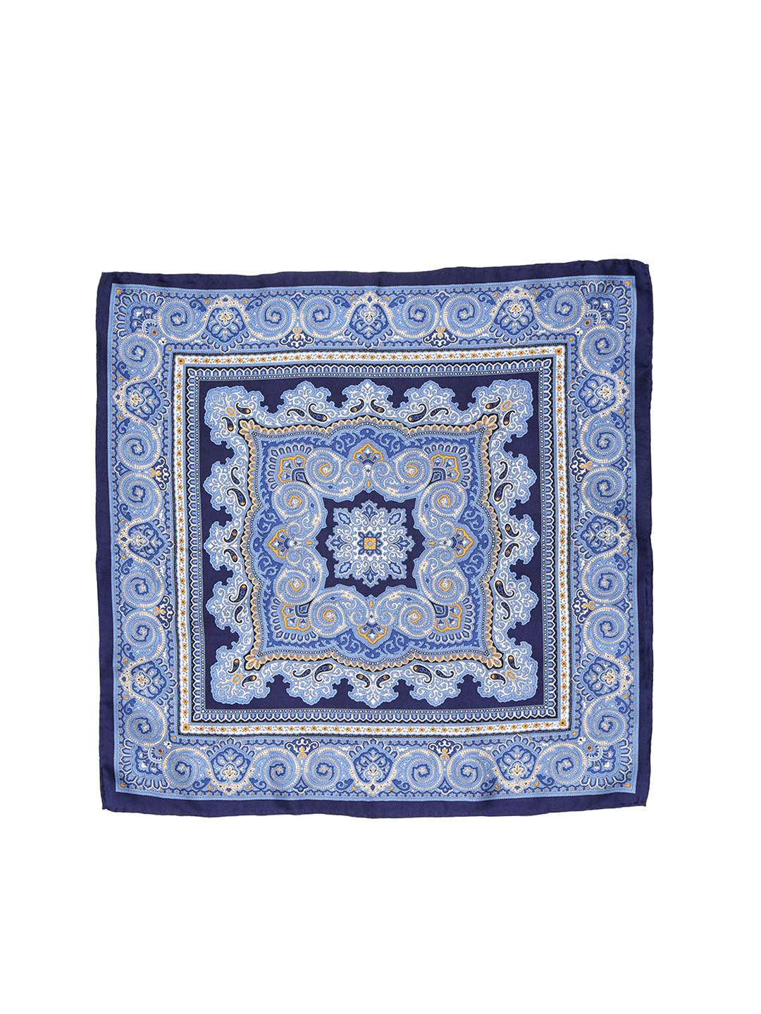 

Peter England Men Blue & White Printed Pure Silk Pocket Square