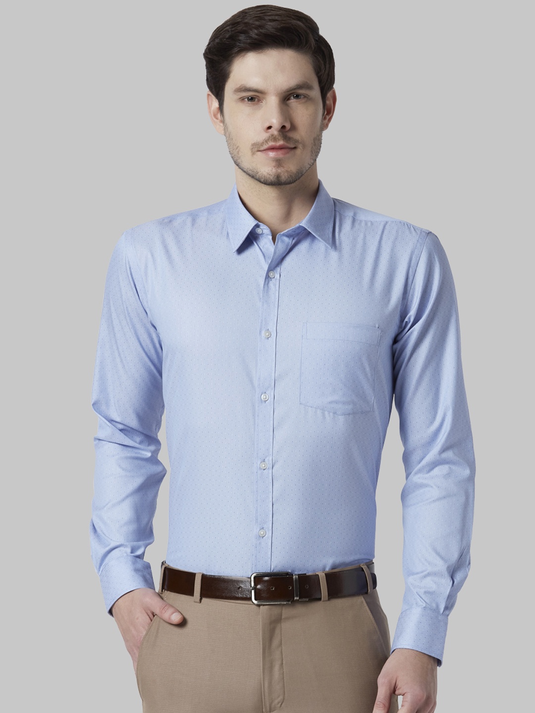 

Park Avenue Men Blue Slim Fit Printed Formal Shirt