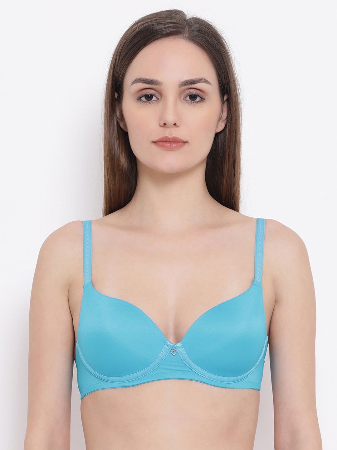 

Clovia Blue Solid Non-Wired Lightly Padded T-shirt Bra BR1636P0330