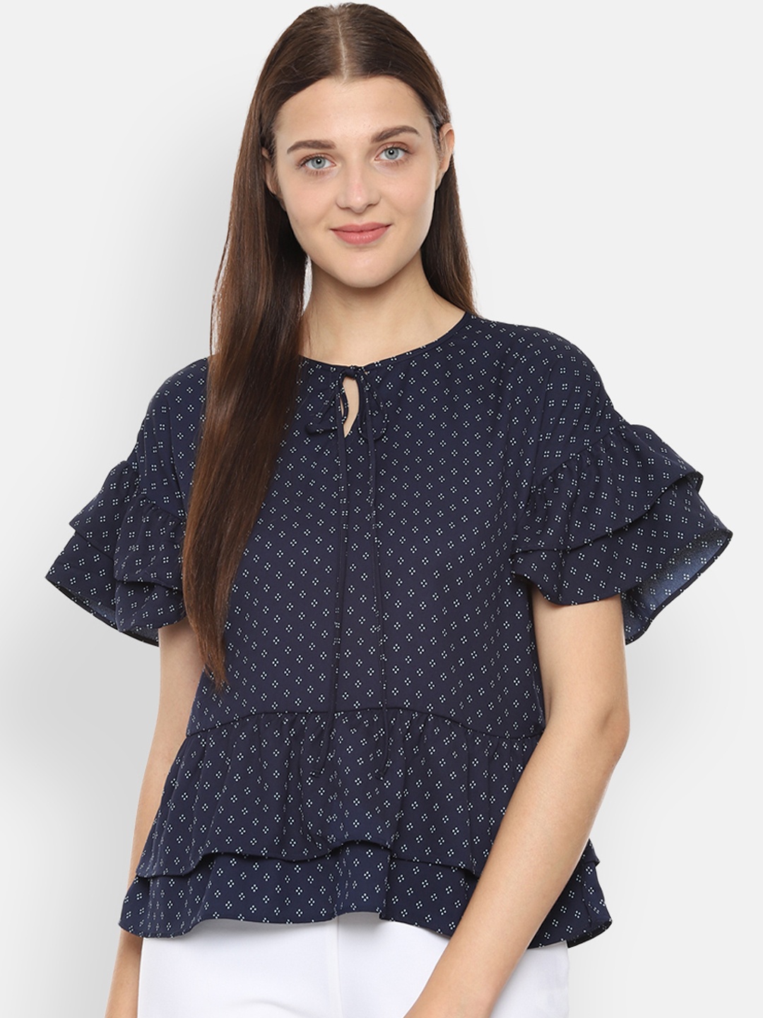 

Van Heusen Woman Navy Blue Printed Top