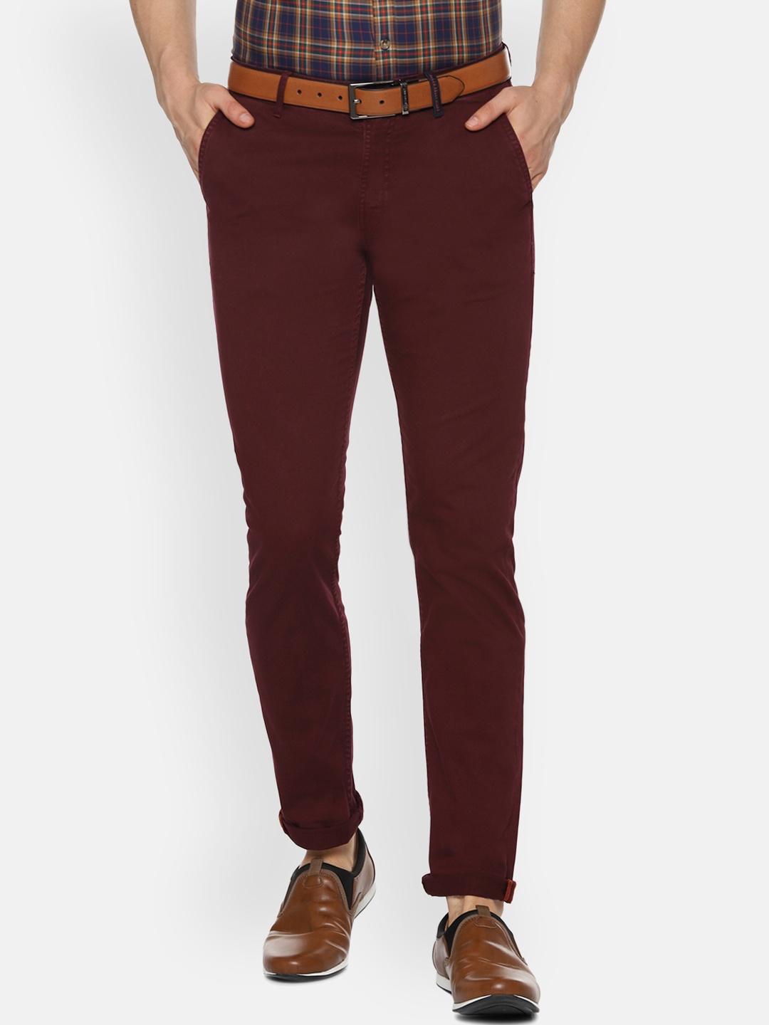 

Allen Solly Sport Men Maroon Slim Fit Solid Chinos