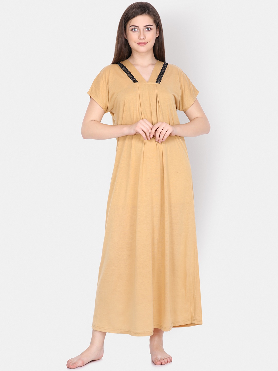 

Klamotten Mustard Solid Nightdress