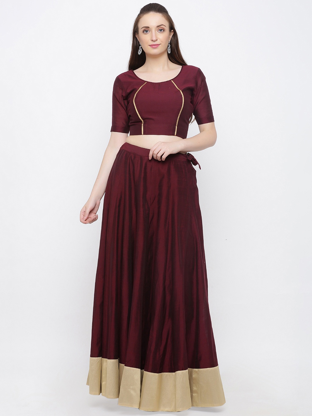 

Indian Virasat Maroon Ready to Wear Lehenga with Blouse