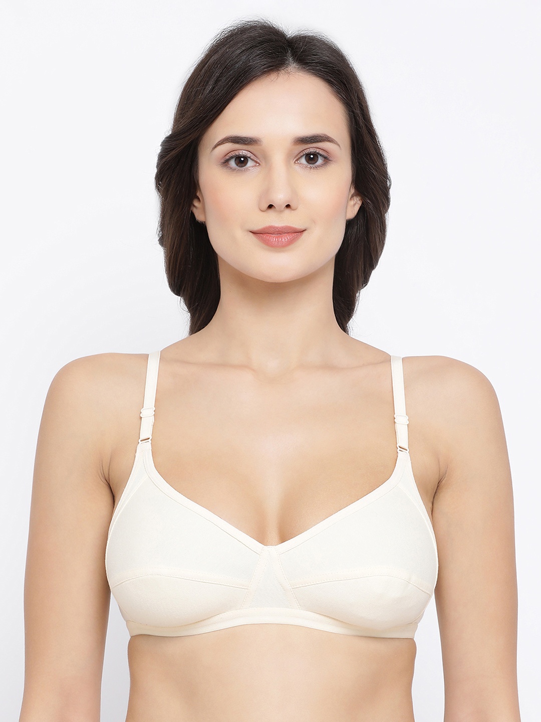 

Clovia Beige Solid Cotton Non-Padded Full Cup Bra BR1953P2432