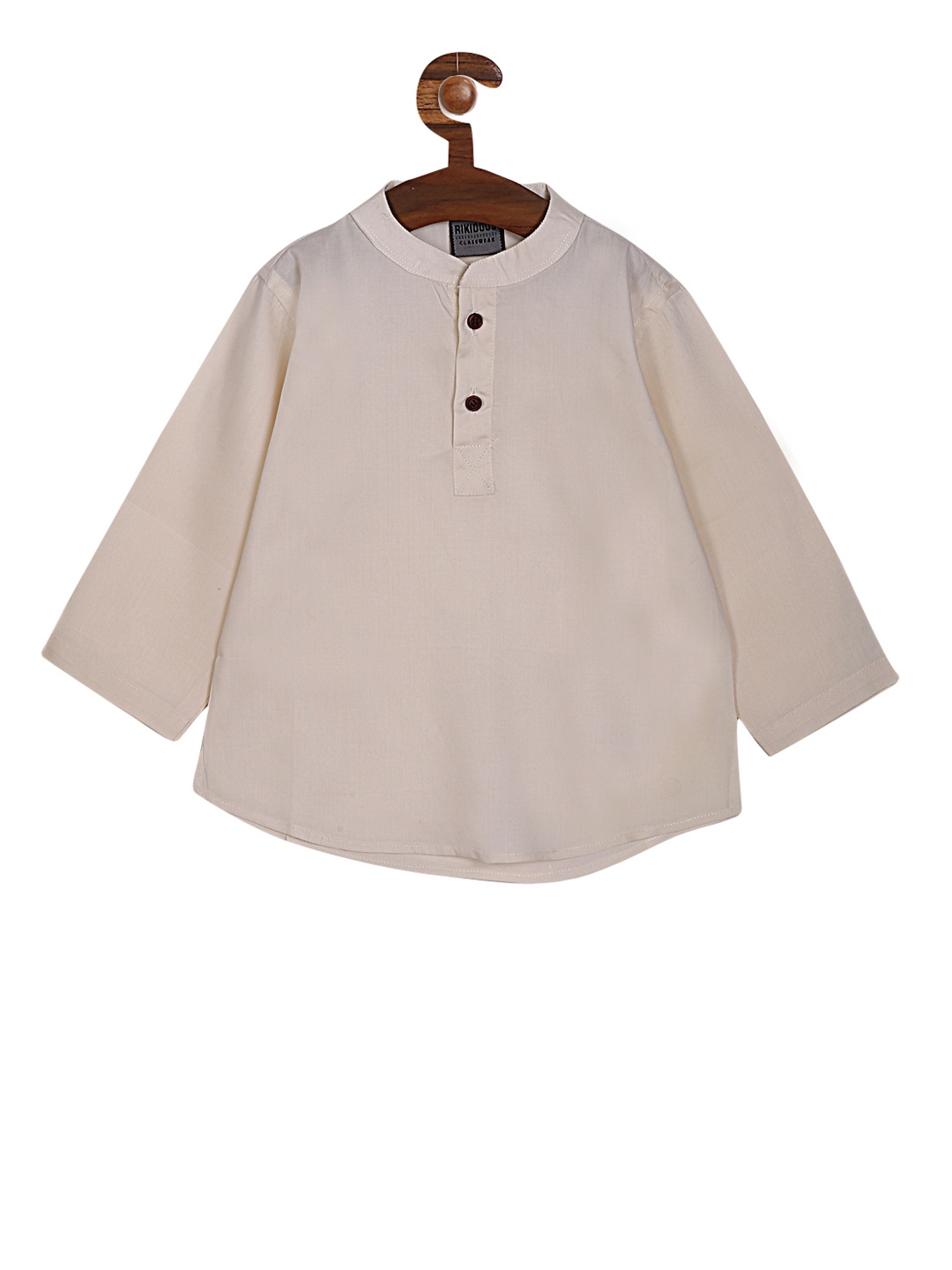 

RIKIDOOS Boys Taupe Solid Straight Kurta