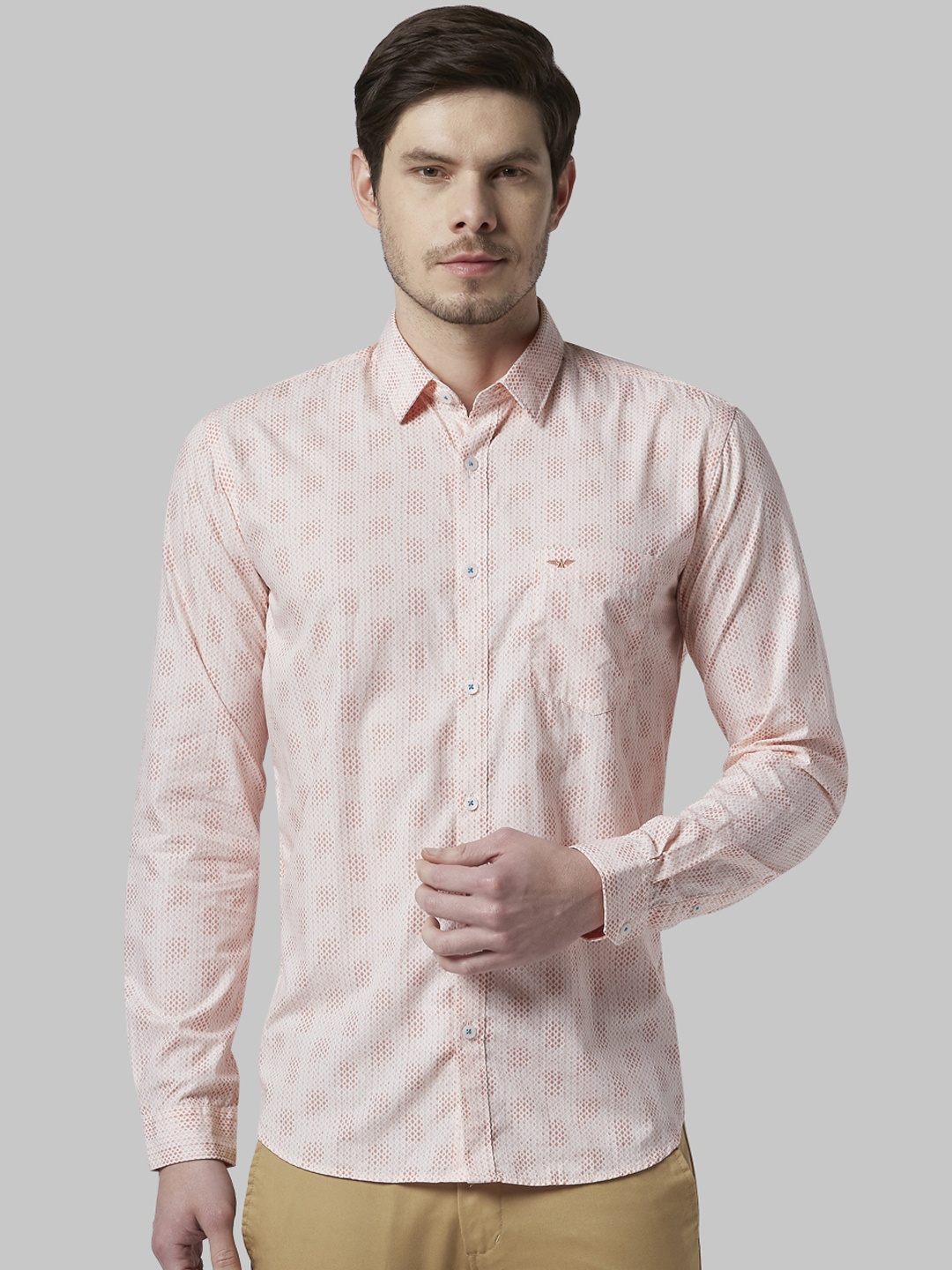 

Park Avenue Men Pink Slim Fit Printed Casual Shirt