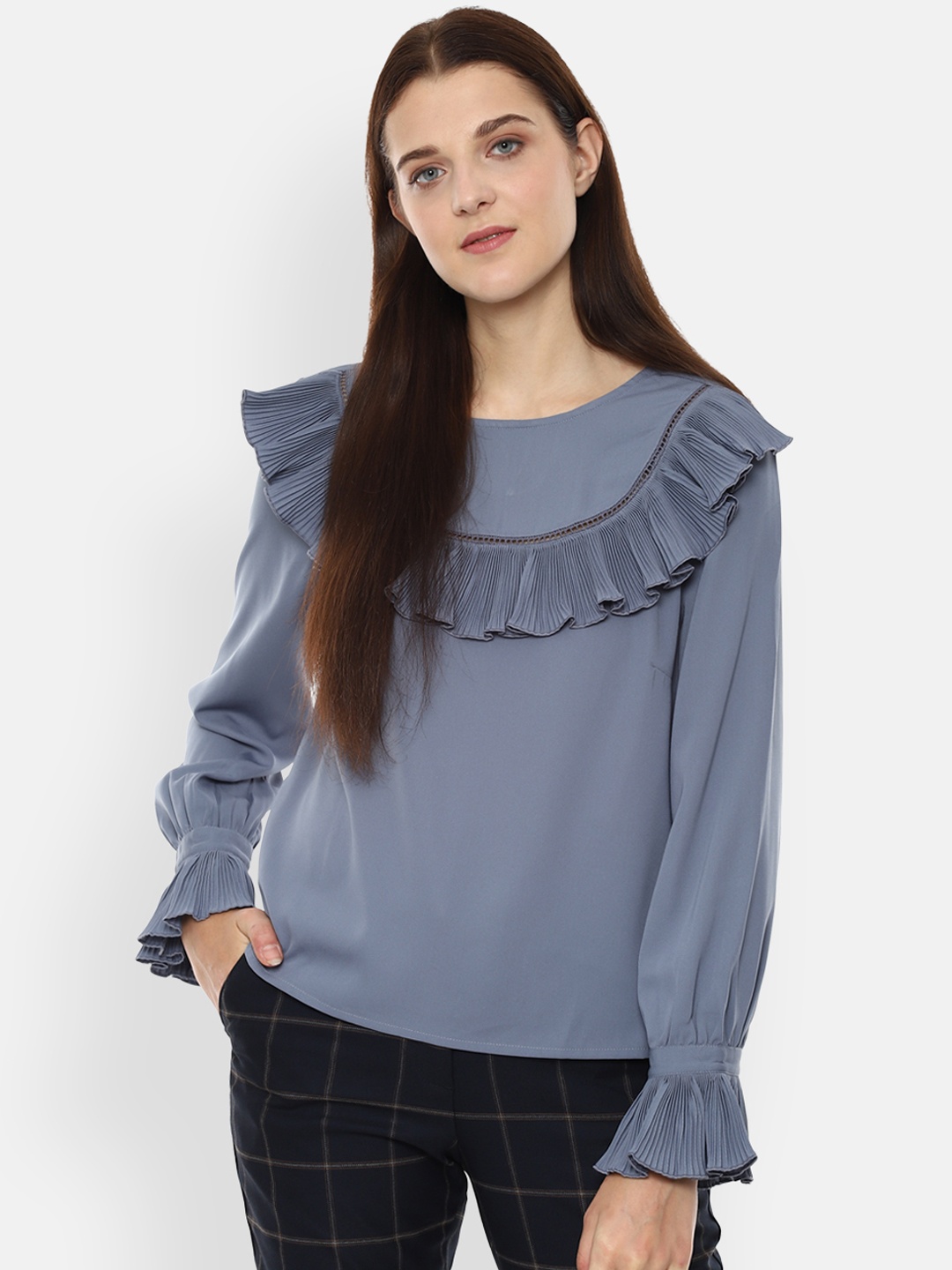 

Van Heusen Woman Blue Solid Top