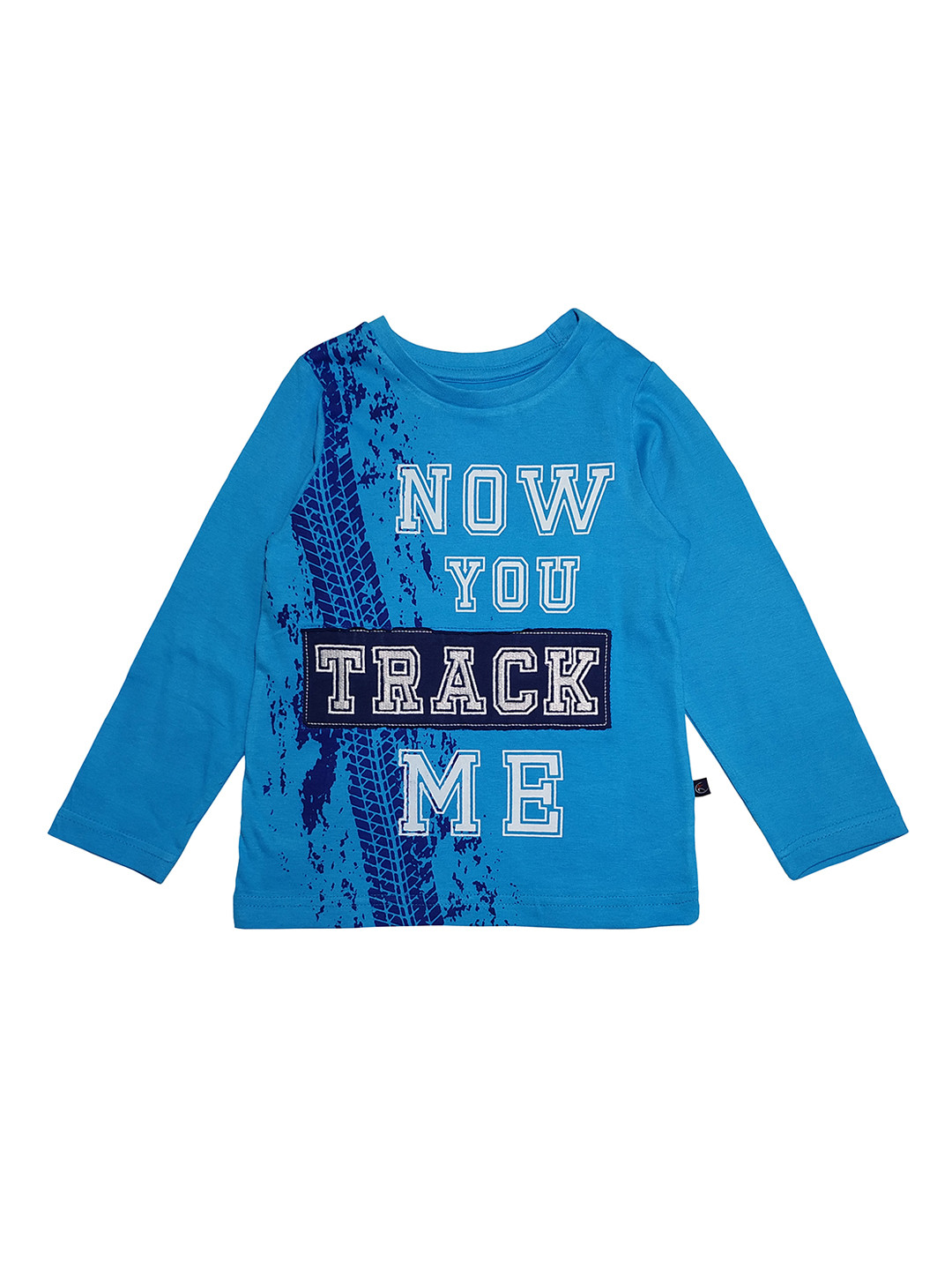 

KiddoPanti Boys Blue Printed Round Neck Pure Cotton T-shirt