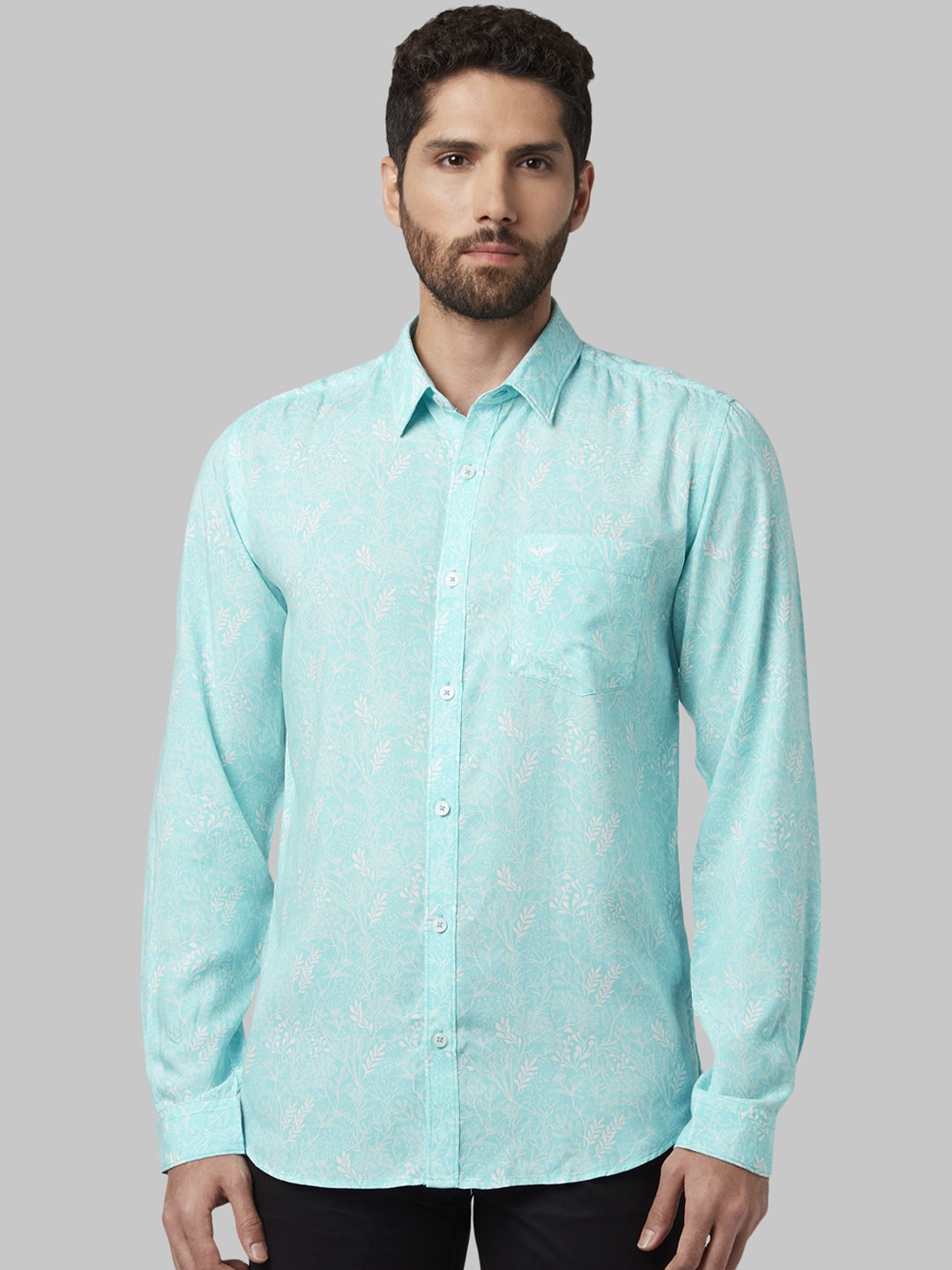 

Park Avenue Men Blue Slim Fit Printed Casual Shirt