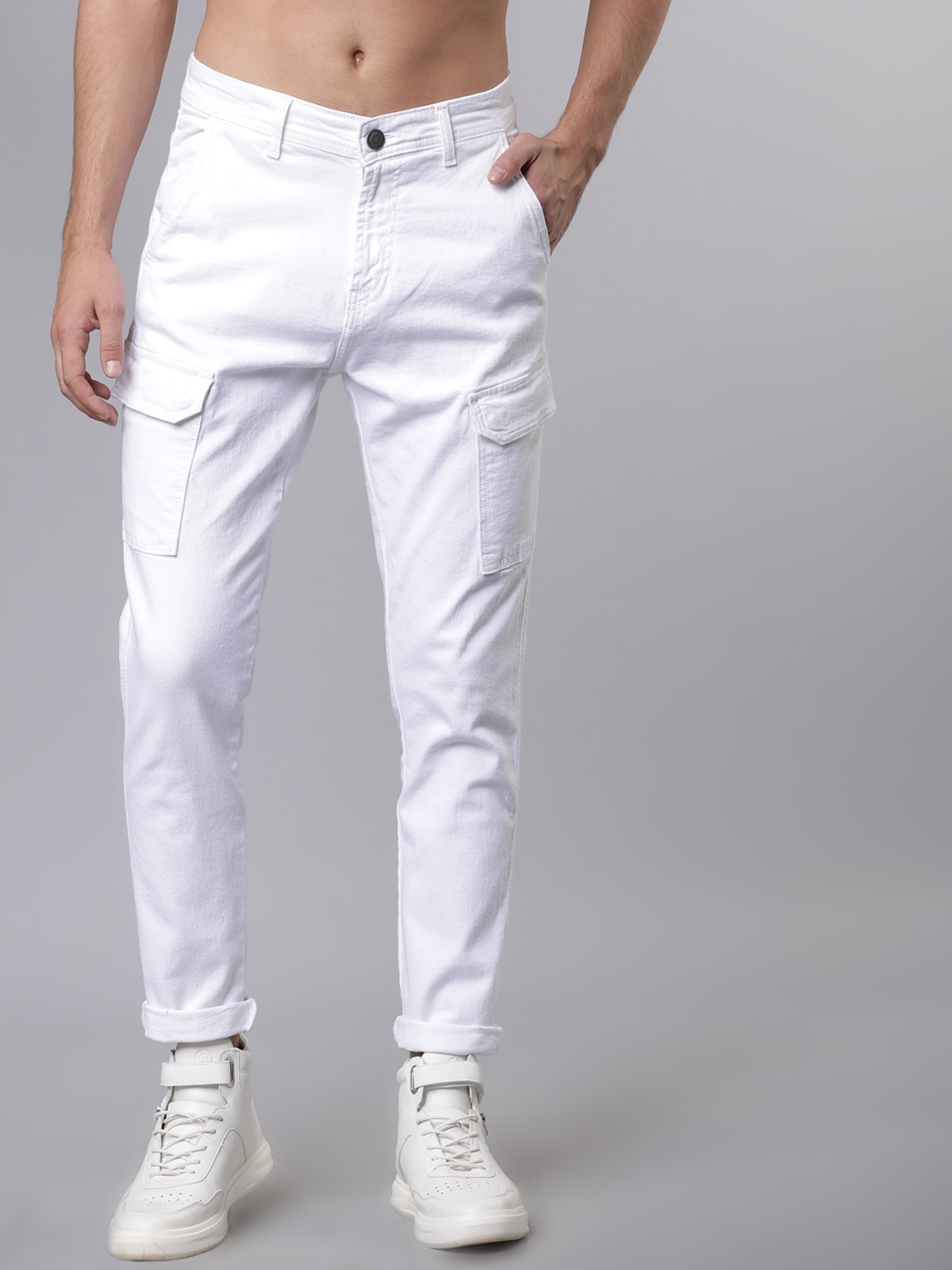 

HIGHLANDER Men White Slim Fit Mid-Rise Clean Look Stretchable Jeans