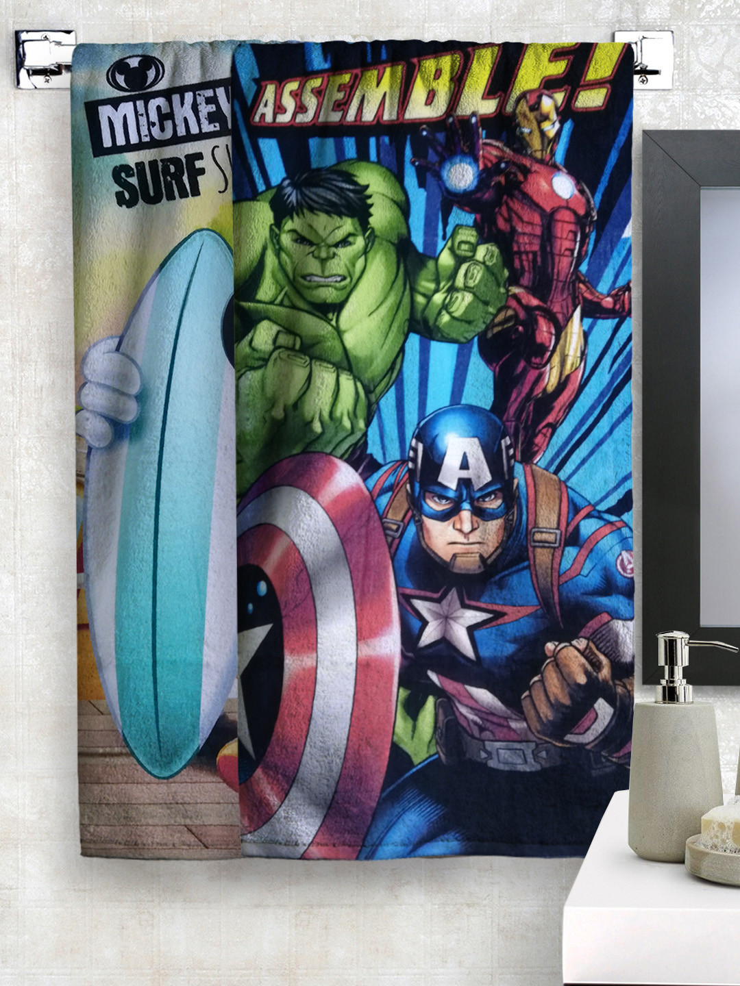 

Disney Kids Set Of 2 Printed 350GSM Cotton Bath Towels, Blue