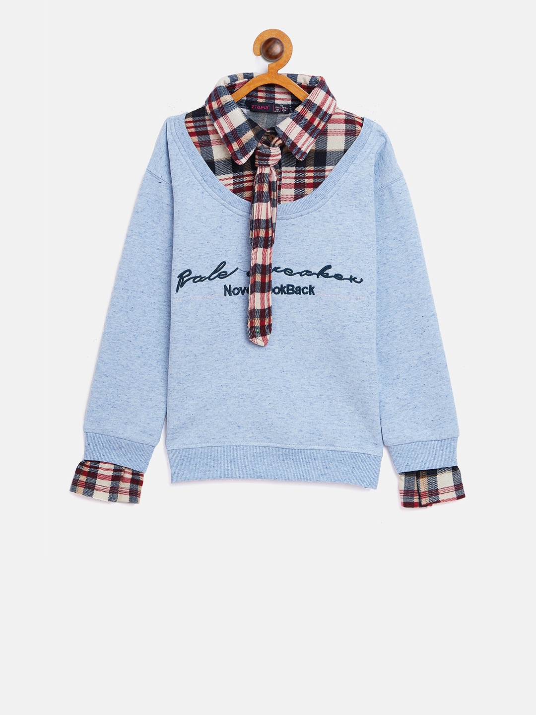 

Ziama Girls Blue Checked Sweatshirt