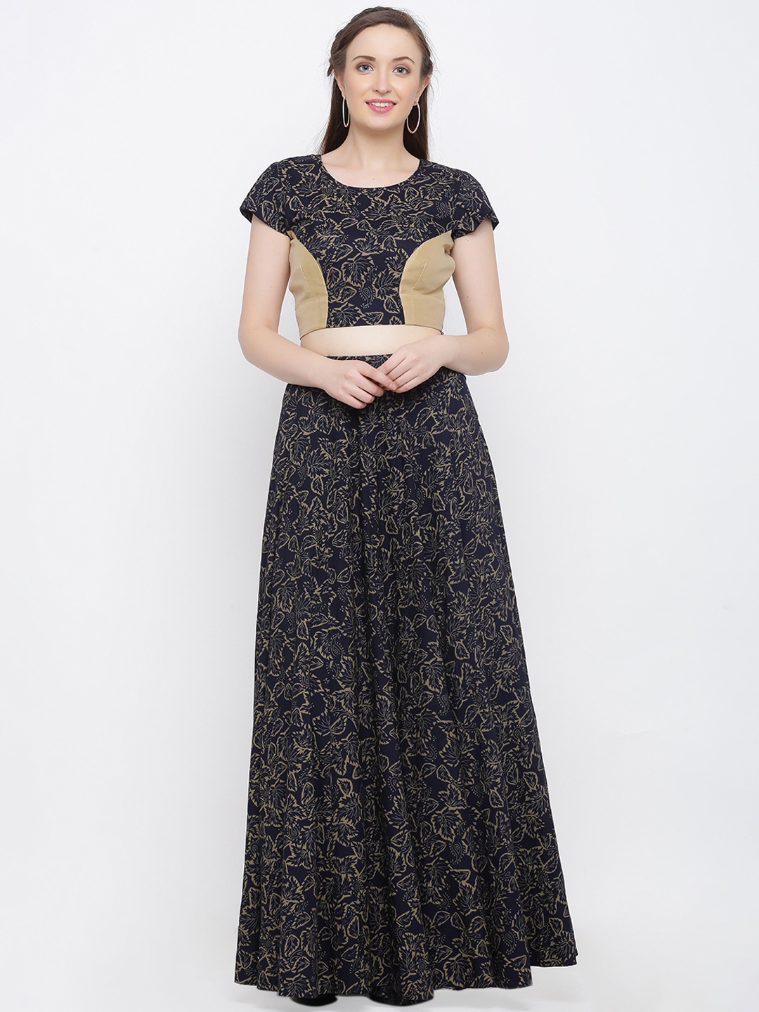 

Indian Virasat Navy Blue Ready to Wear Lehenga with Blouse