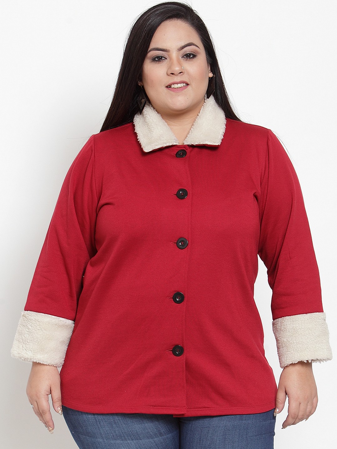 

plusS Women Red Solid Tailored Jacket