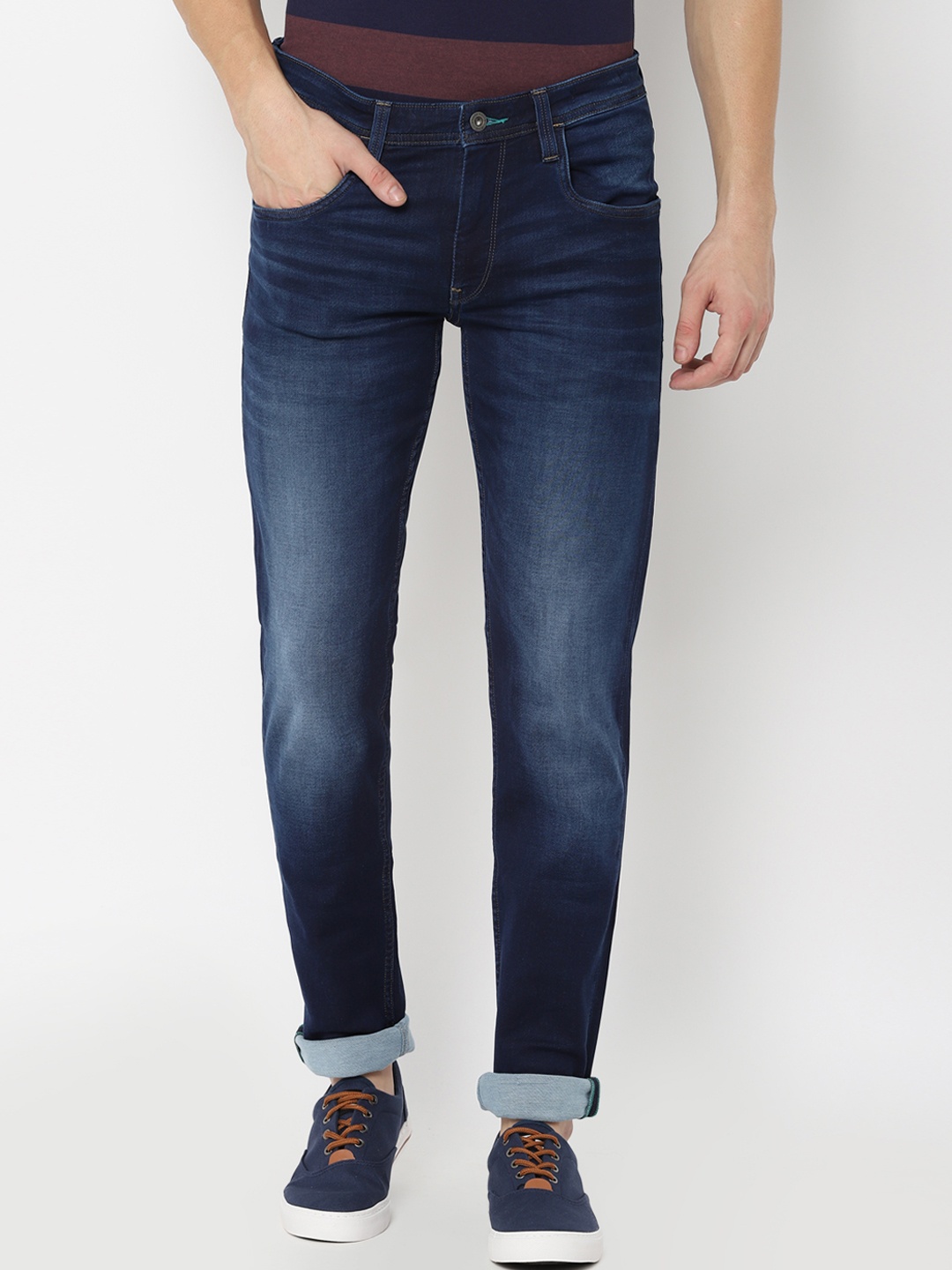 

Allen Solly Men Blue Slim Fit Mid-Rise Clean Look Stretchable Jeans