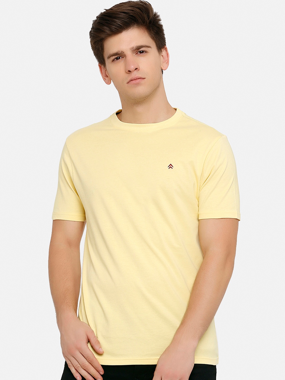 

Steenbok Men Yellow Solid Round Neck Slim Fit T-shirt