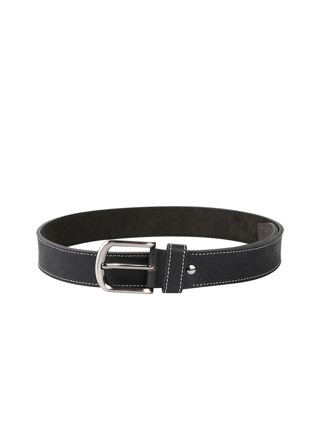 

WELBAWT Men Black Solid Leather Belt