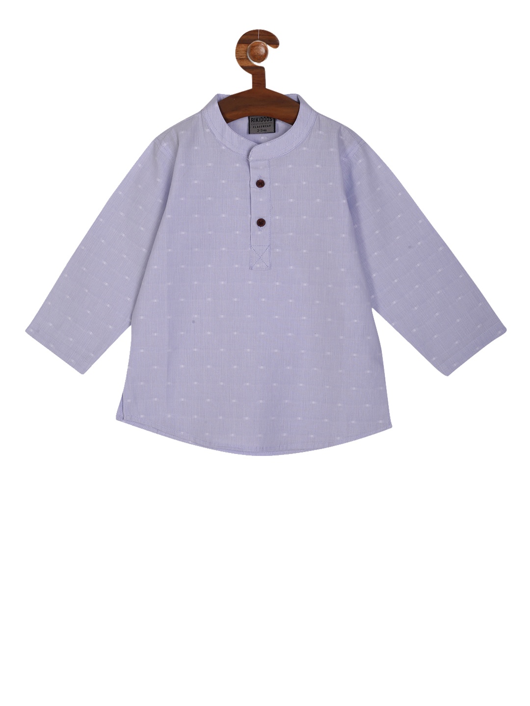 

RIKIDOOS Boys Blue & Off-White Striped Straight Kurta