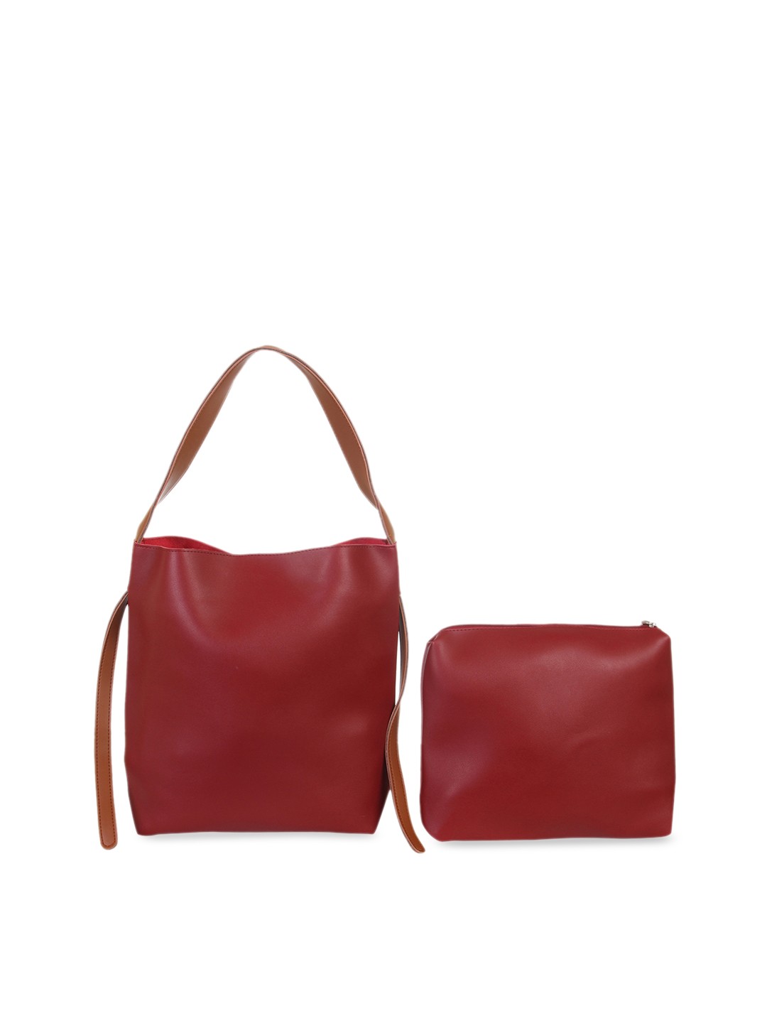 

red pout Red Solid Handheld Bag with Pouch