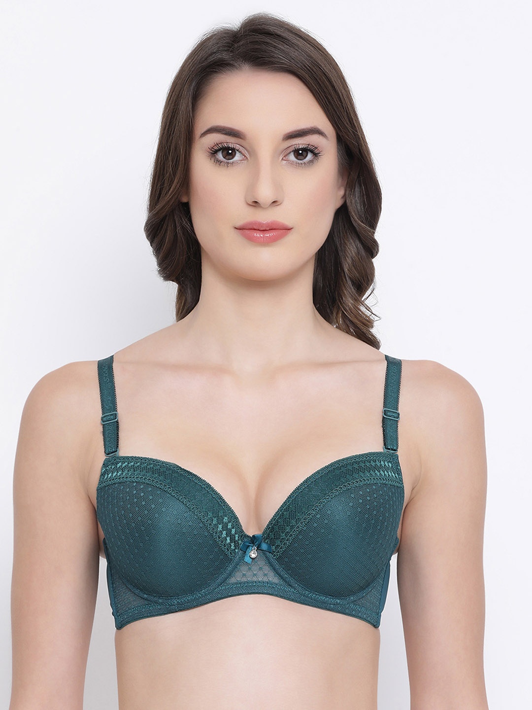 

Clovia Green Solid Underwired Lightly Padded Everyday Bra BR1988P17