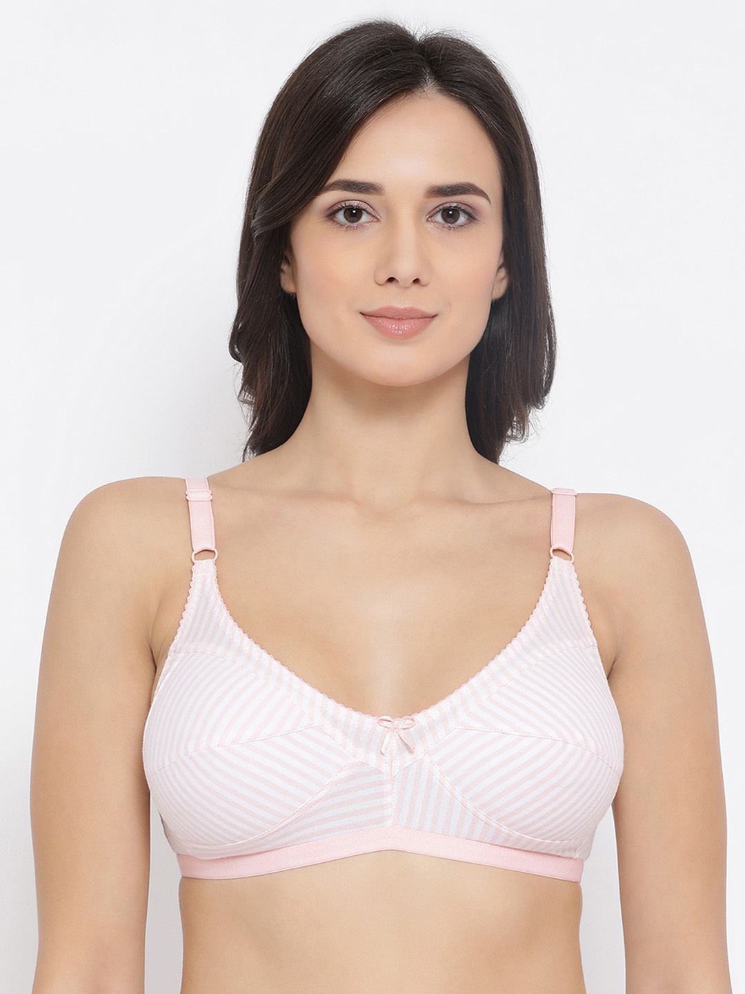 

Clovia White & Pink Printed Non-Wired Non Padded Everyday Bra BR0185P1632B