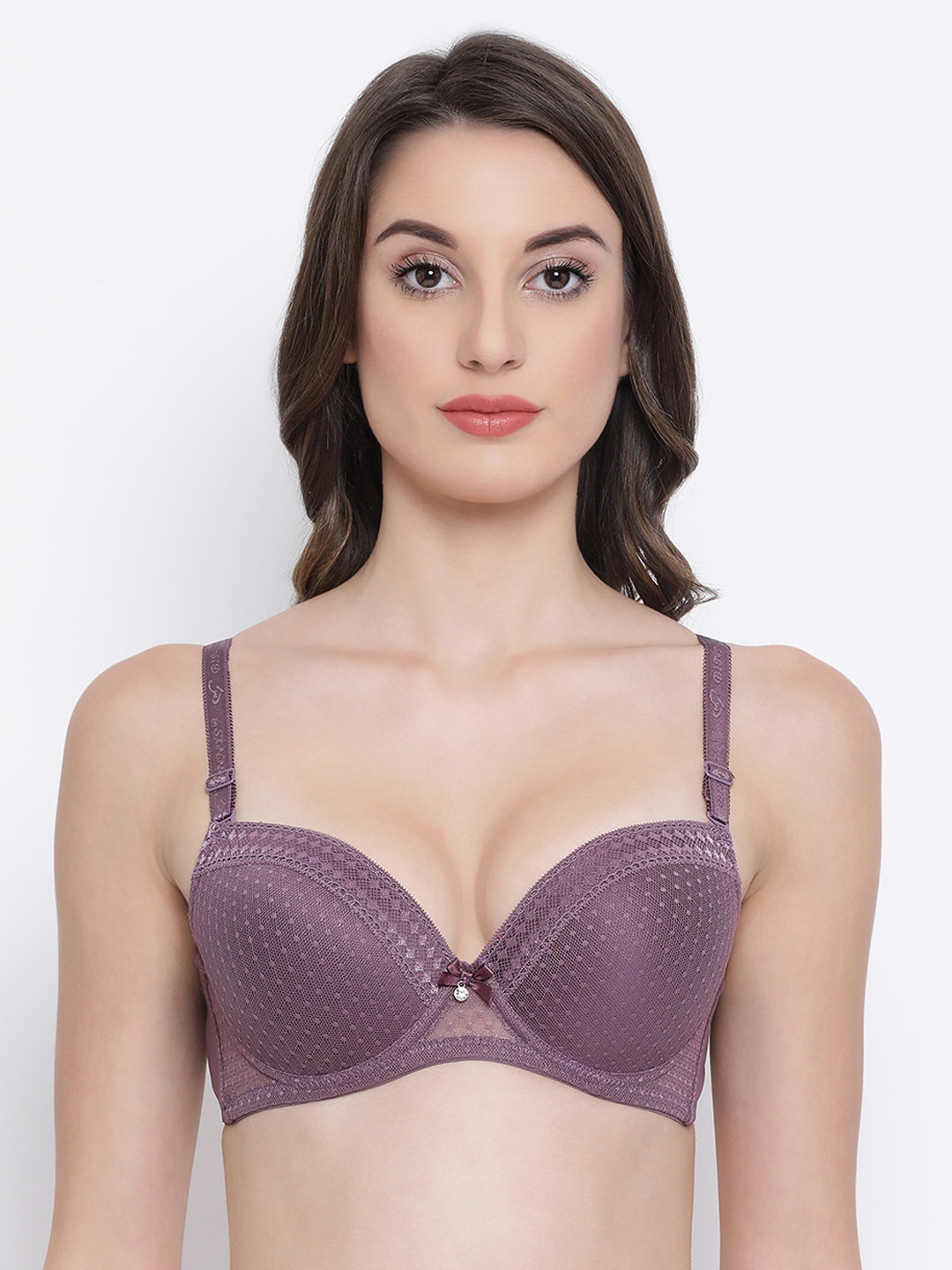 

Clovia Purple Lace Underwired Lightly Padded Everyday Bra BR1988P1234B