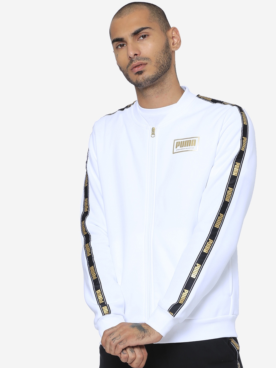 

Puma Men White Solid Holiday Pack Sporty Track Jacket