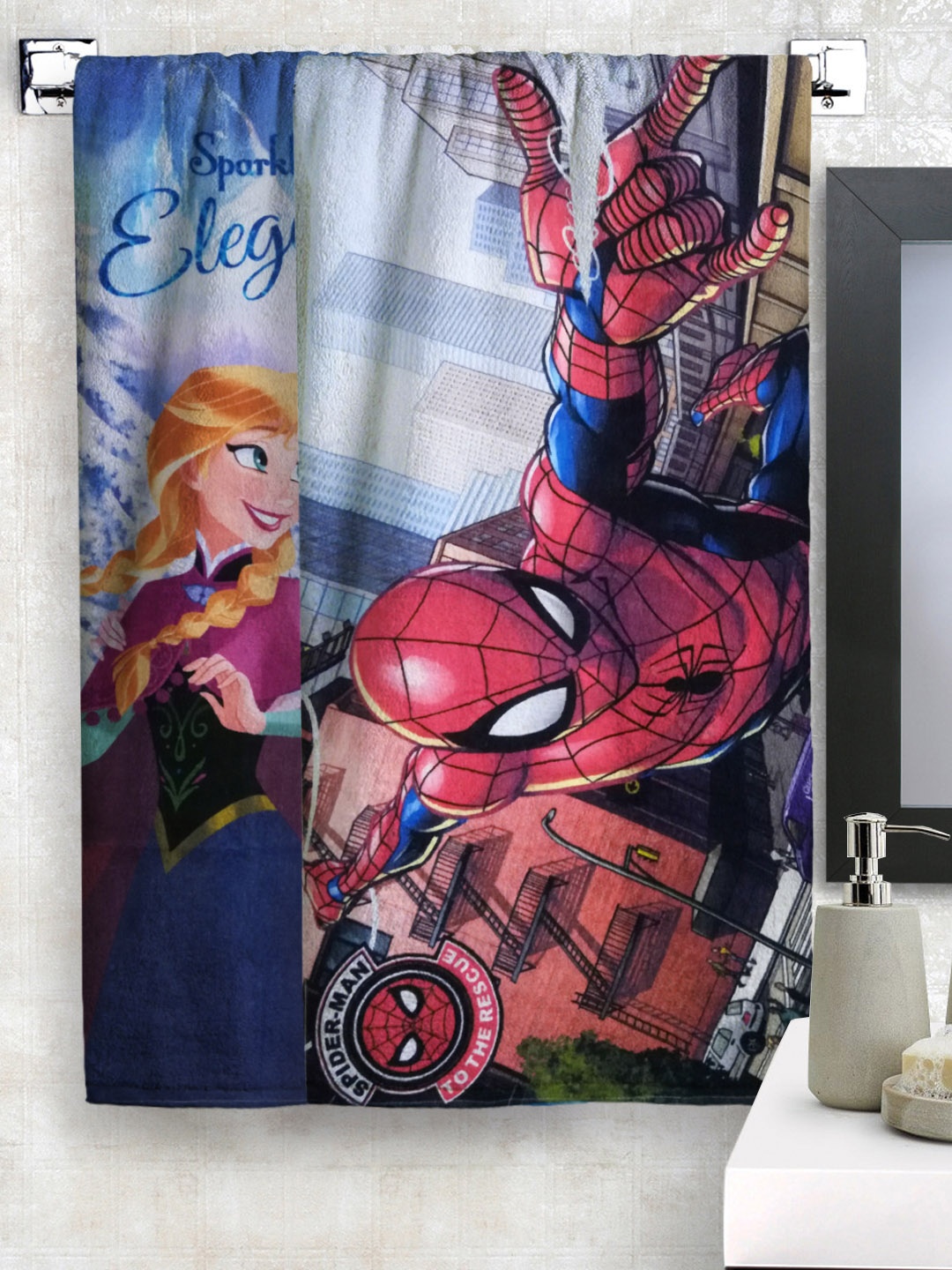 

Disney Kids Set of 2 Superhero Print Bath Towels, Blue