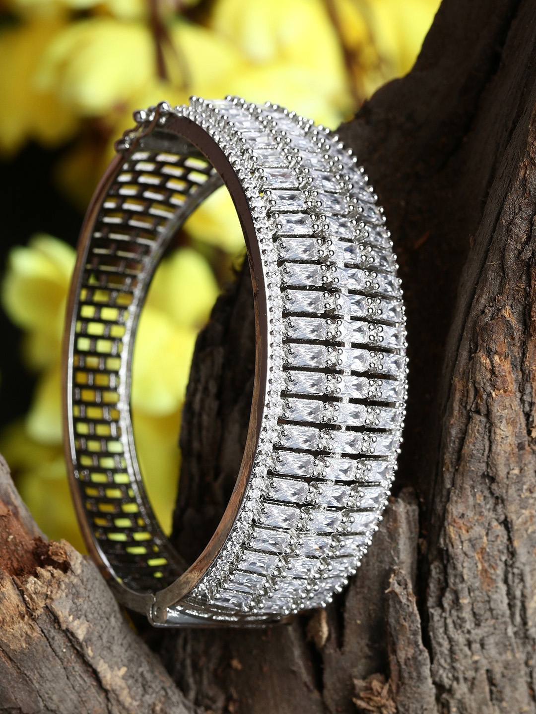 

Bhana Fashion Silver-Plated Handcrafted Bangle-Style Bracelet