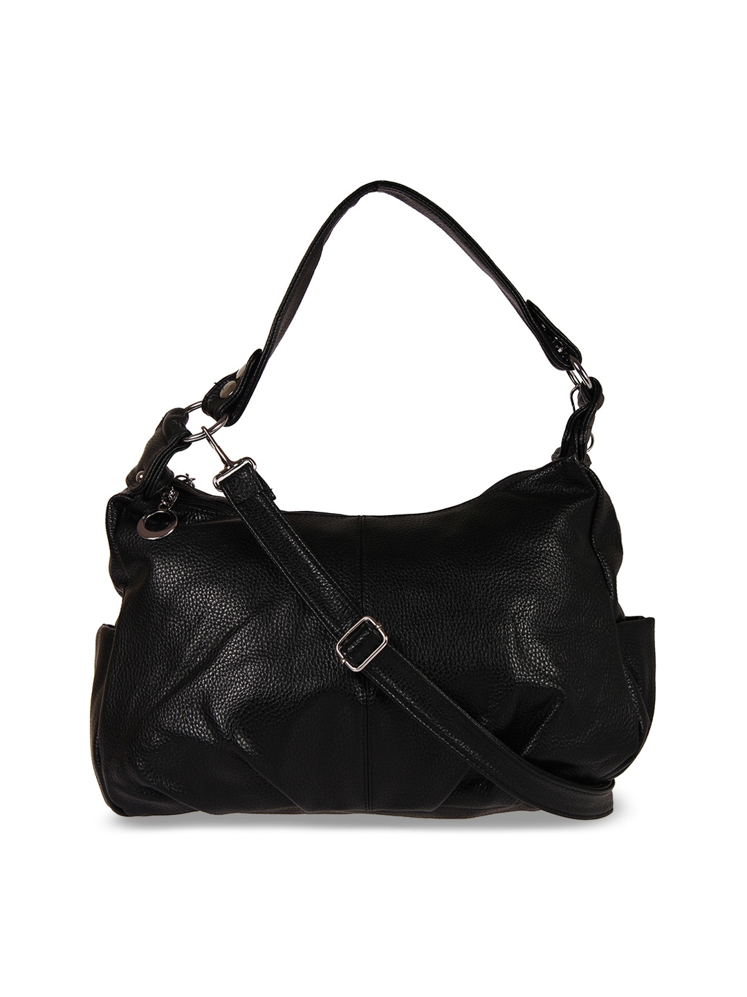 

red pout Black Textured Handheld Bag