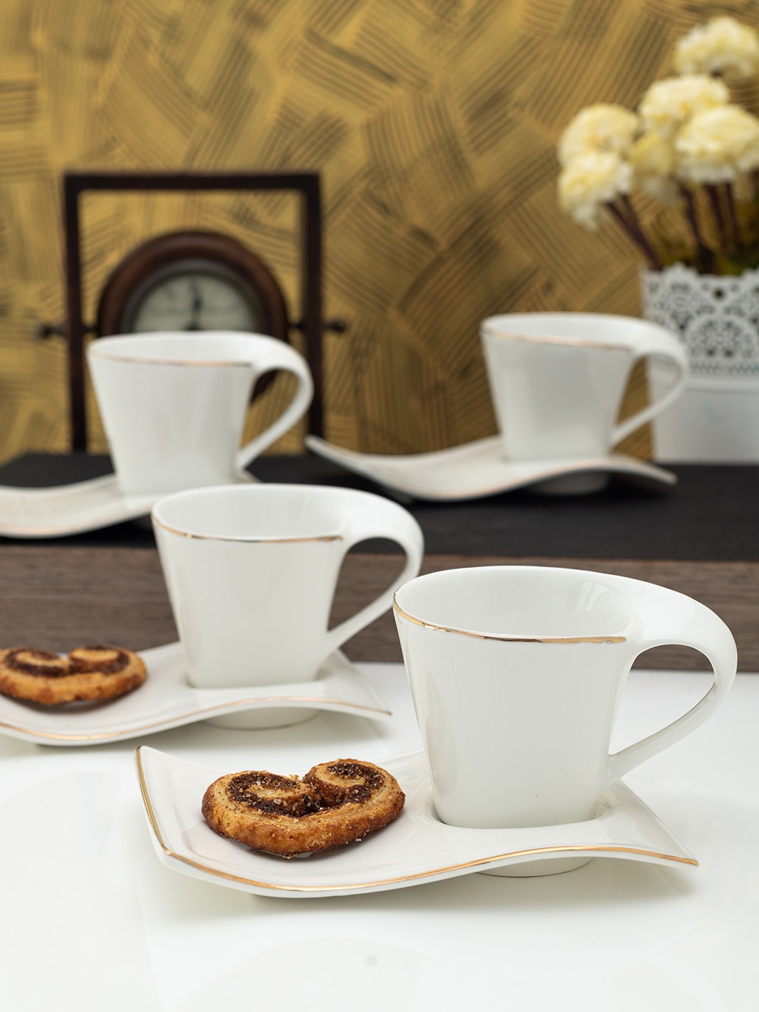 

GOODHOMES Set of 6 Porcelain Cup Saucers, White