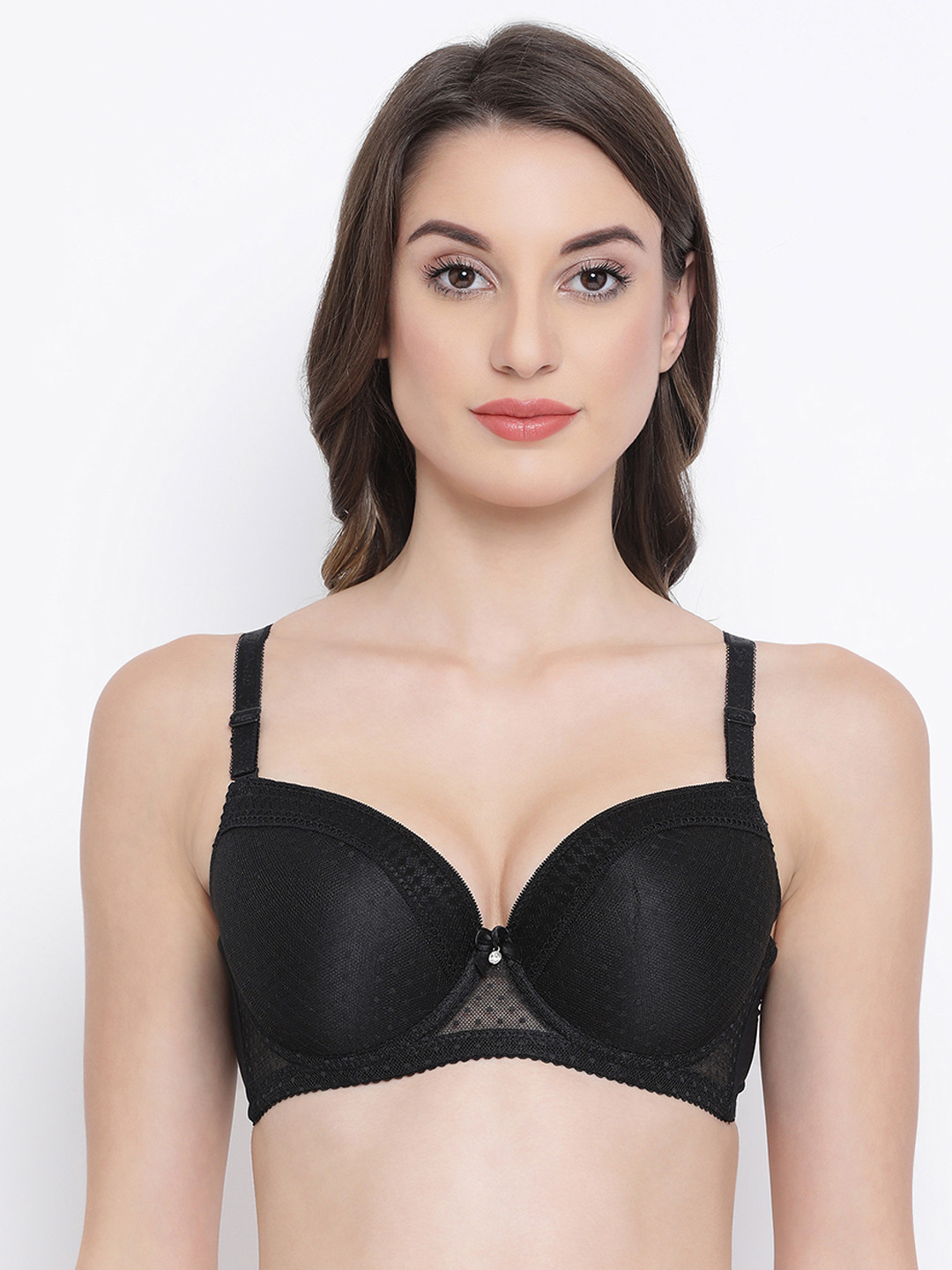 

Clovia Black Solid Underwired Lightly Padded Everyday Bra BR1988P13