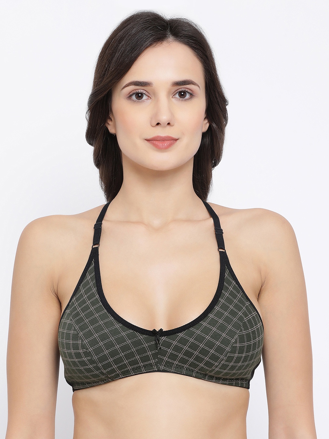 Clovia Green Printed Non-Wired Non Padded Everyday Bra BR1478A17