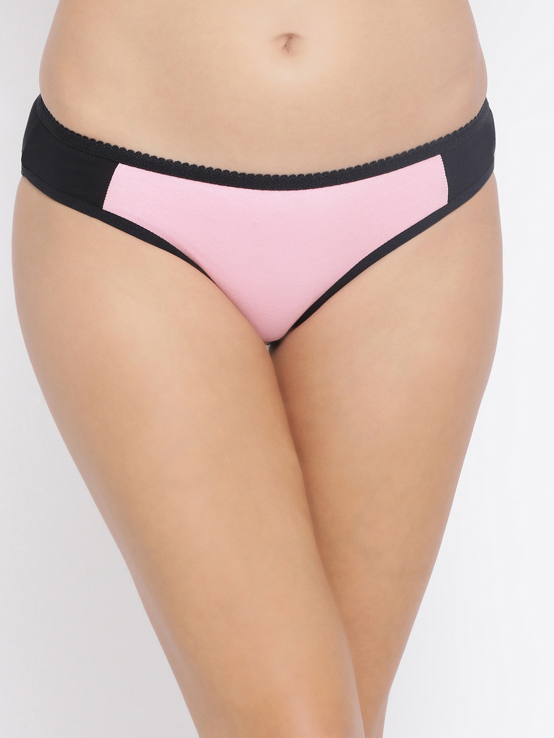 

Clovia Women Black & Pink Colourblocked Low Waist Bikini Briefs PN0724D22S
