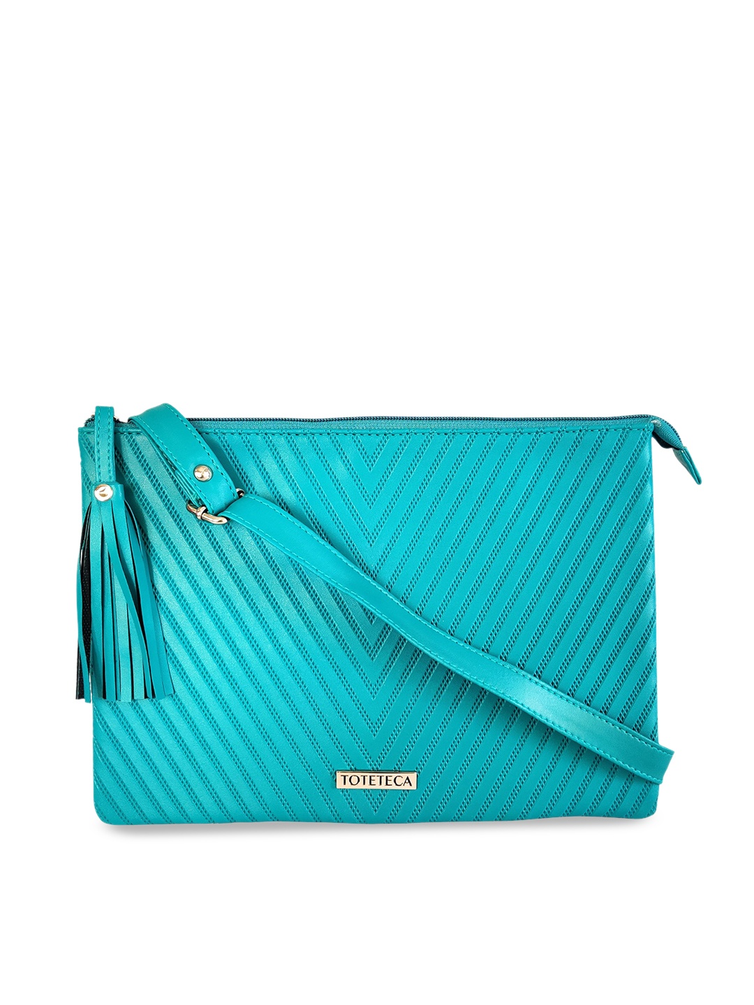 

Toteteca Turquoise Blue Solid Sling Bag