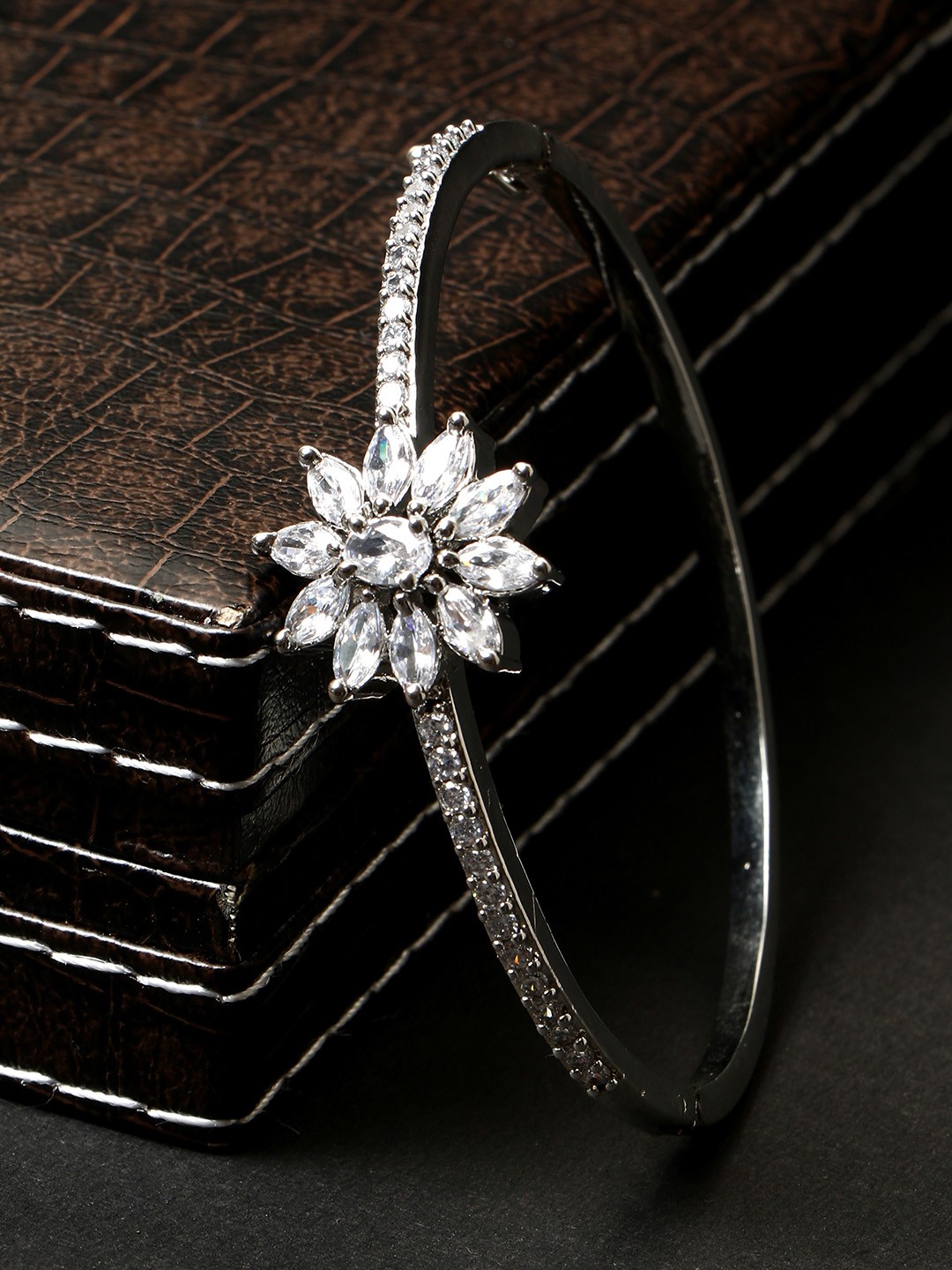 

Bhana Fashion Silver-Plated Handcrafted Bangle-Style Bracelet