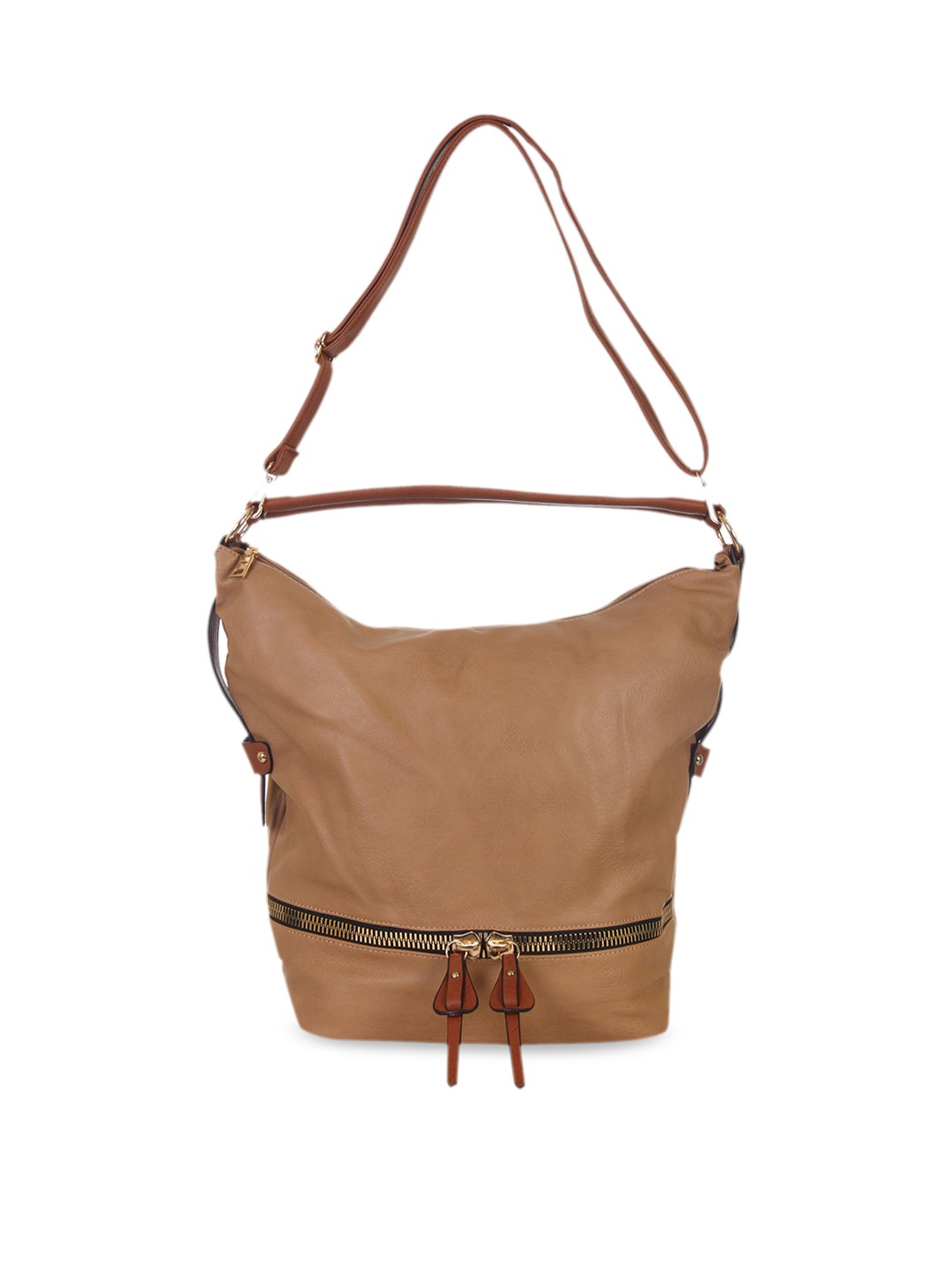 

red pout Beige & Brown Solid Handheld Bag