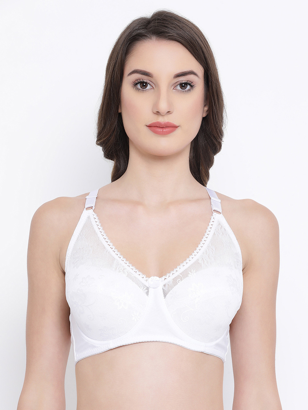 

Clovia White Solid Padded Wired Full Figure Bra BR1982P18