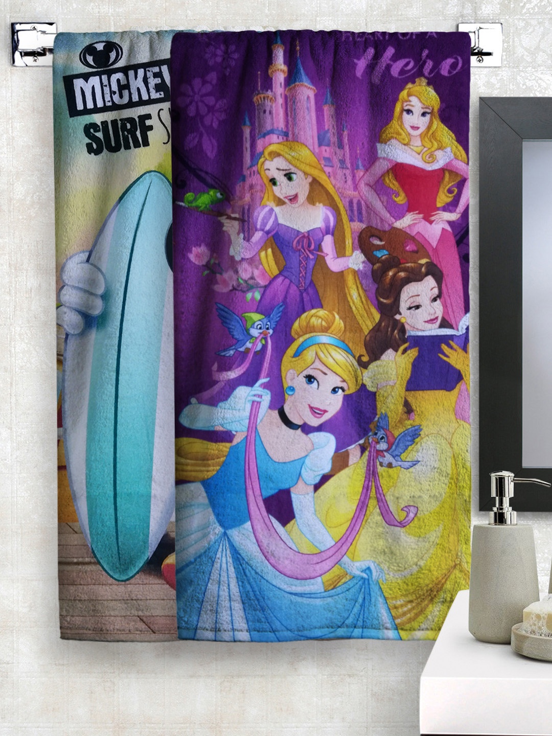 

Disney Kids Set Of 2 Printed 350GSM Cotton Bath Towels, Blue