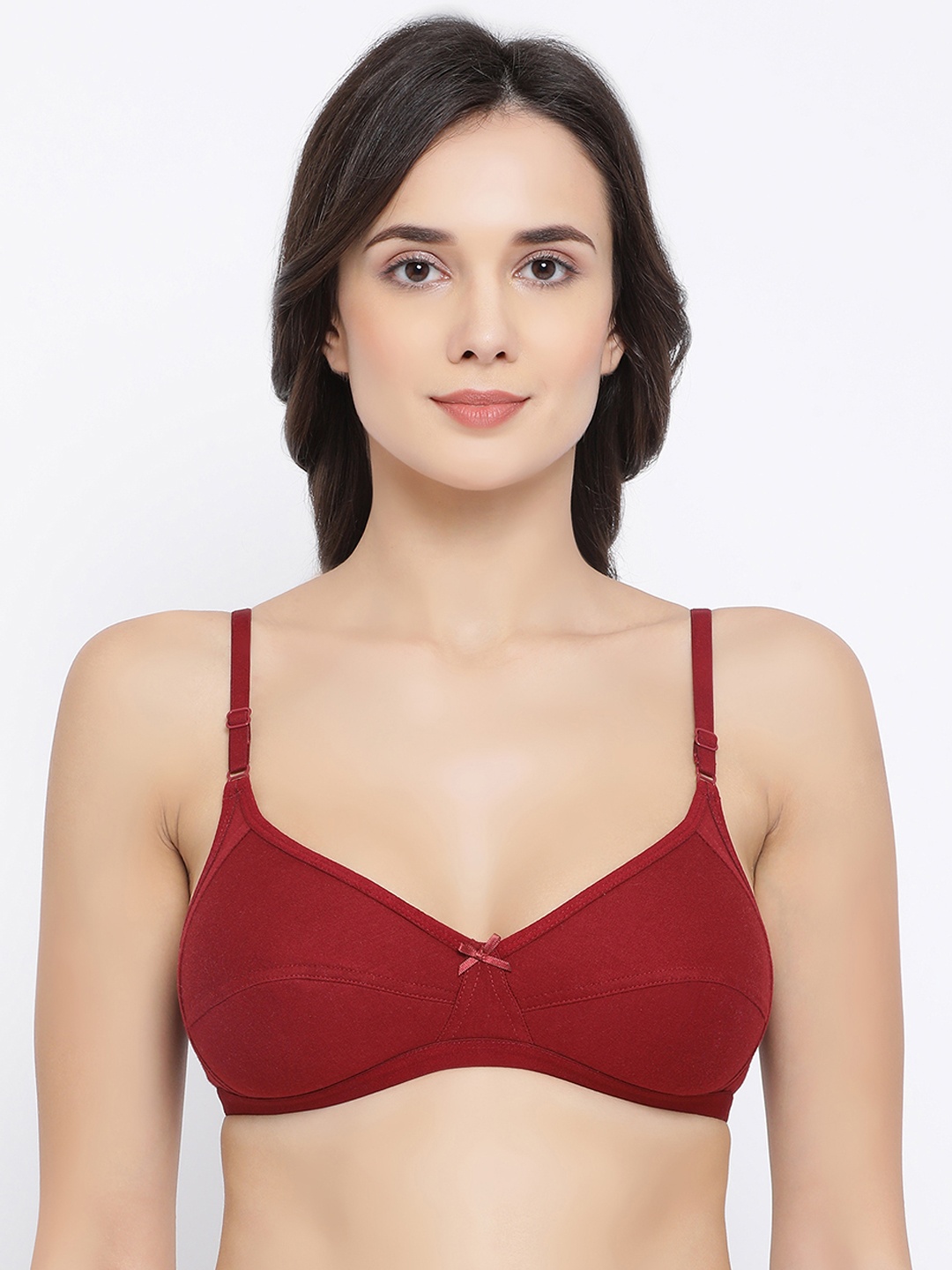 

Clovia Solid Cotton Non-Padded Full Cup Everyday Bra BR1953P0932B, Maroon