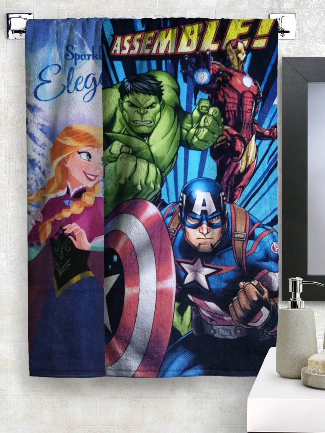 

Disney Kids Set Of 2 Printed 350GSM Cotton Bath Towels, Blue