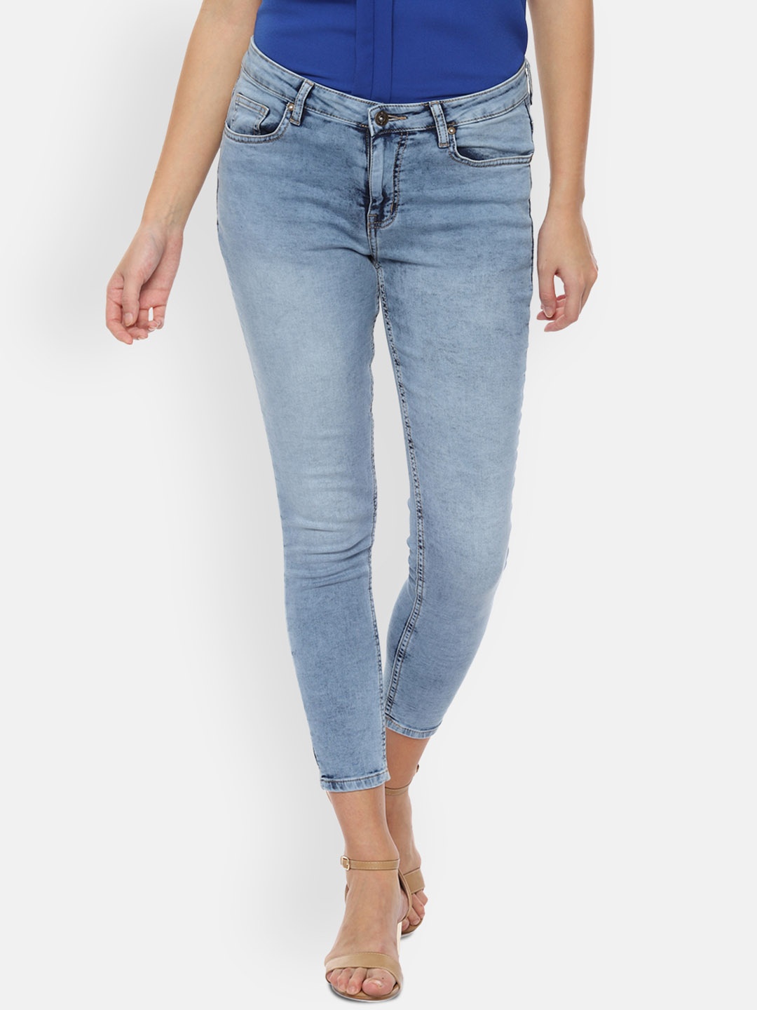 

People Women Blue Regular Fit Jeans