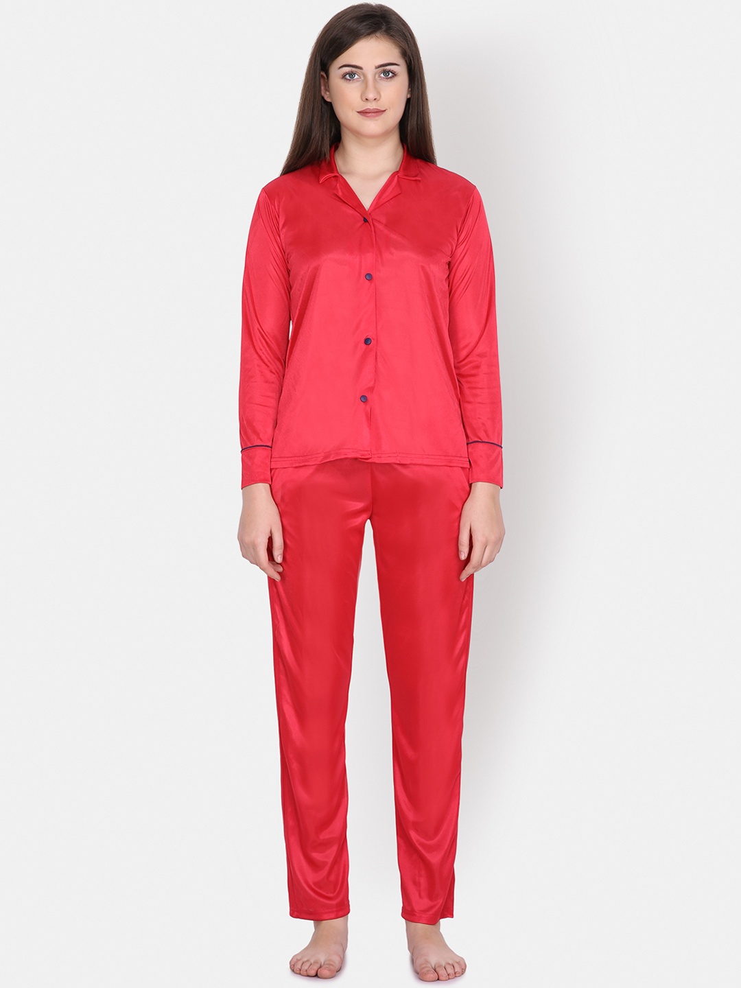 

Klamotten Women Red Solid Nightsuit