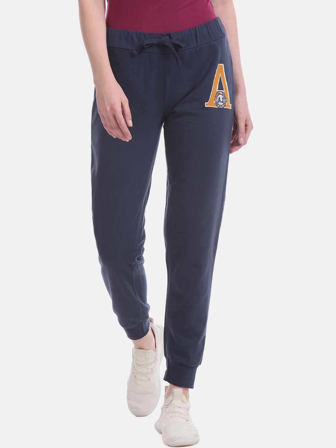

Aeropostale Women Navy Blue Solid Joggers