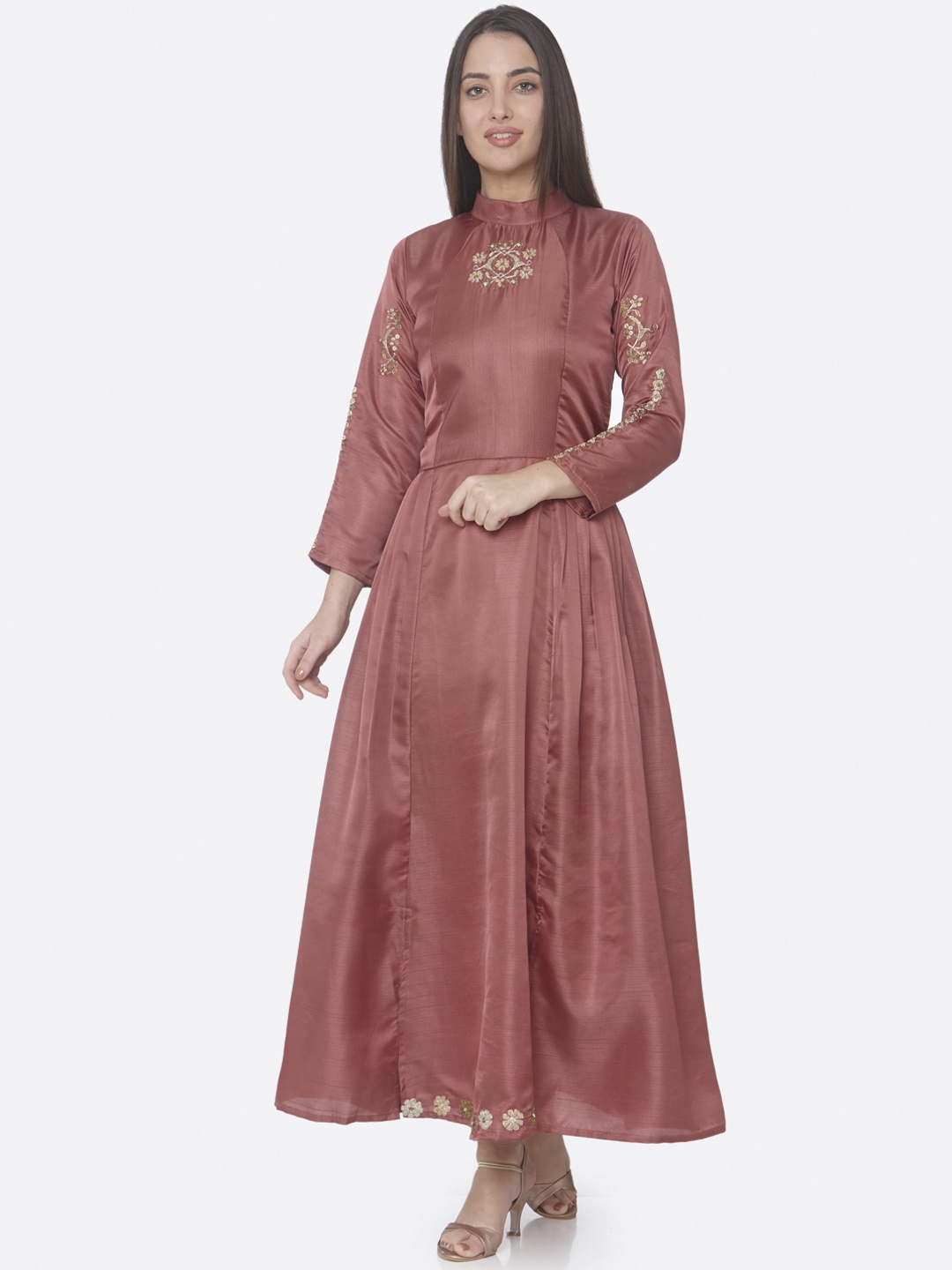 

RAISIN Women Mauve Embellished Maxi Dress