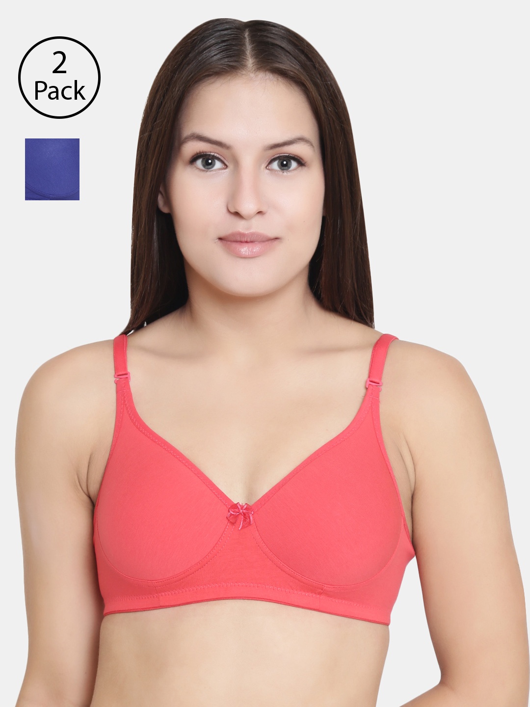 

Floret Peach-Coloured & Blue Solid Non-Wired Lightly Padded T-shirt Bra F20560