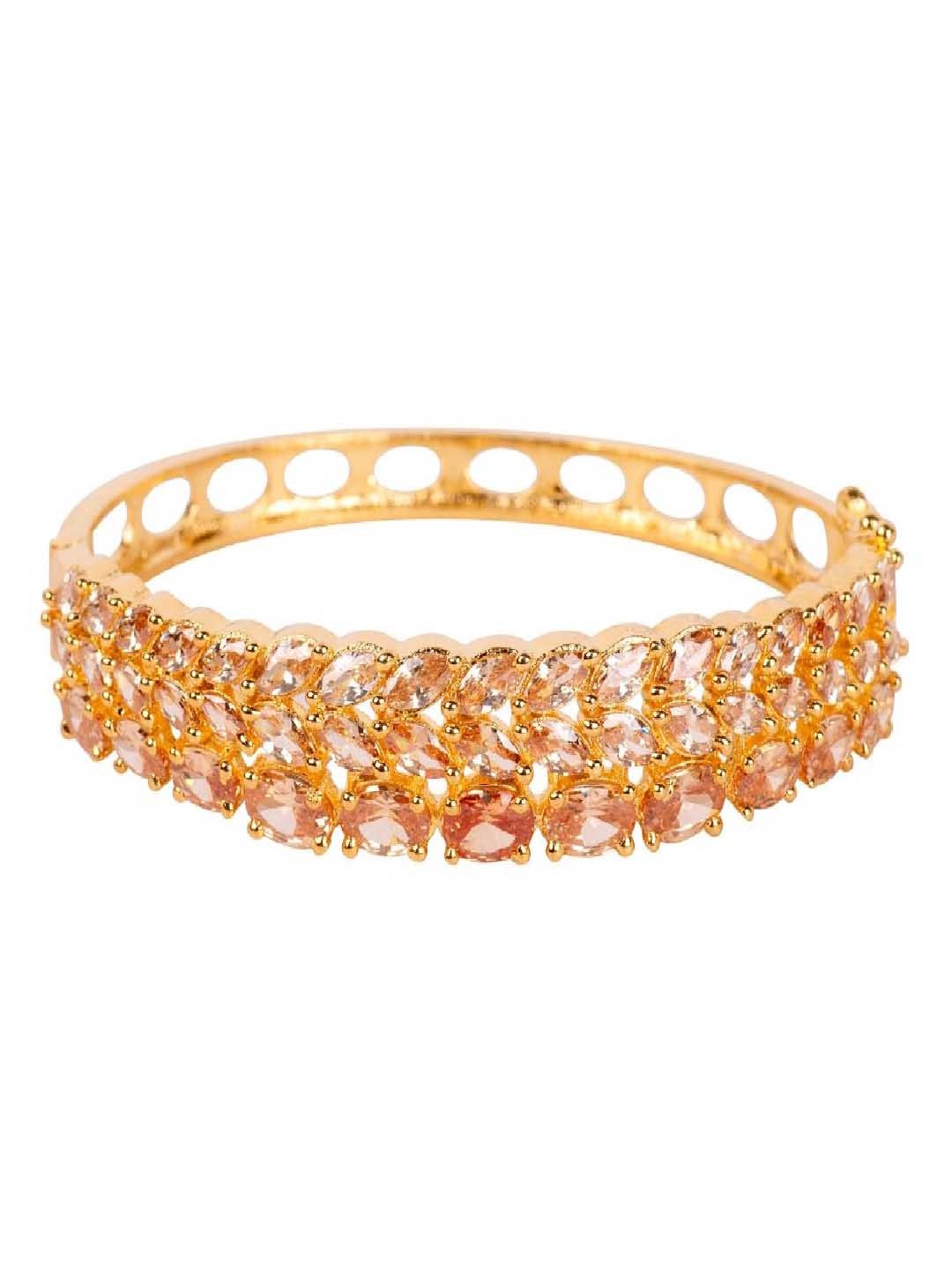 

Bhana Fashion Gold-Toned American Diamond Stone Studded Bracelet